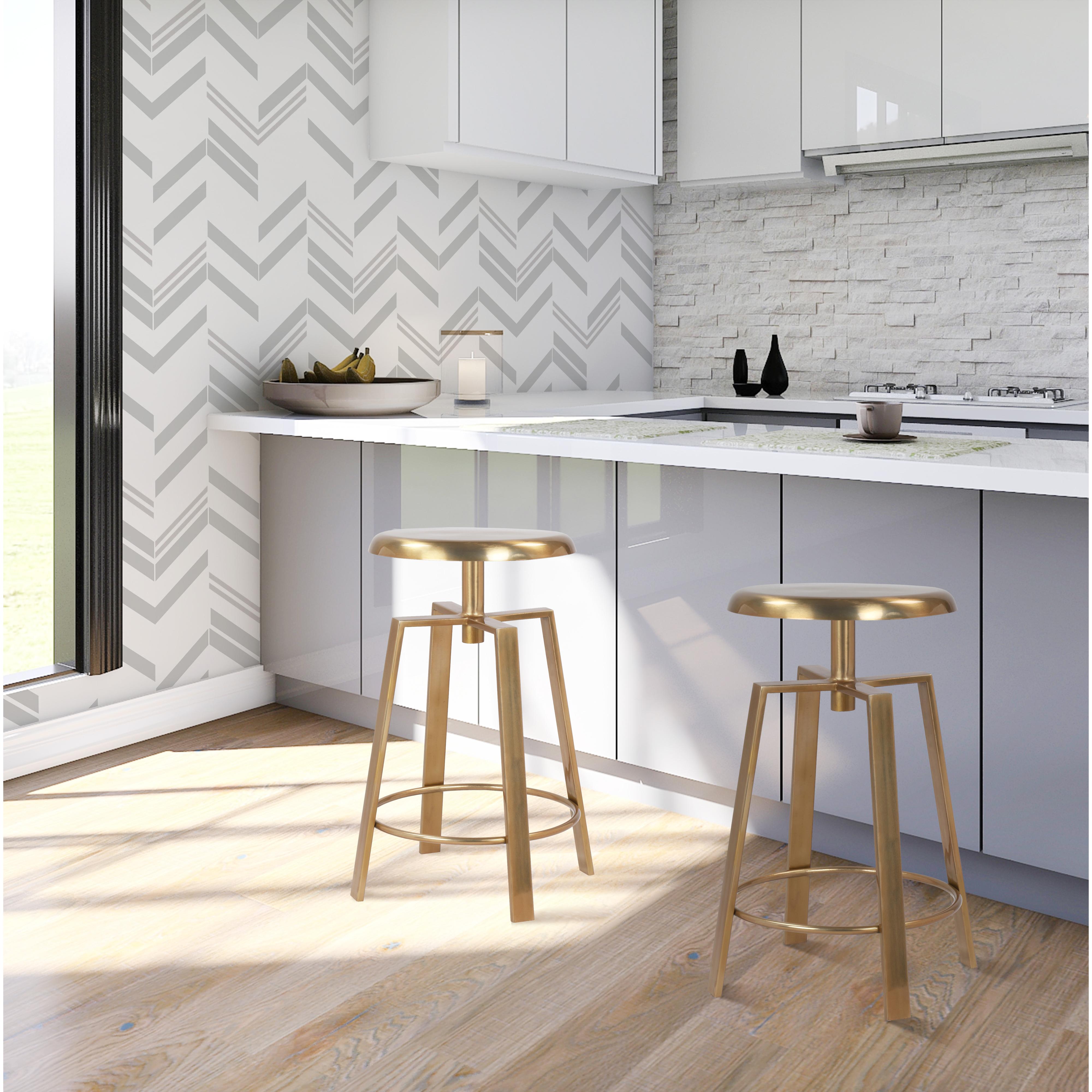 Meridian Lang Gold Iron Counter/Bar Stool