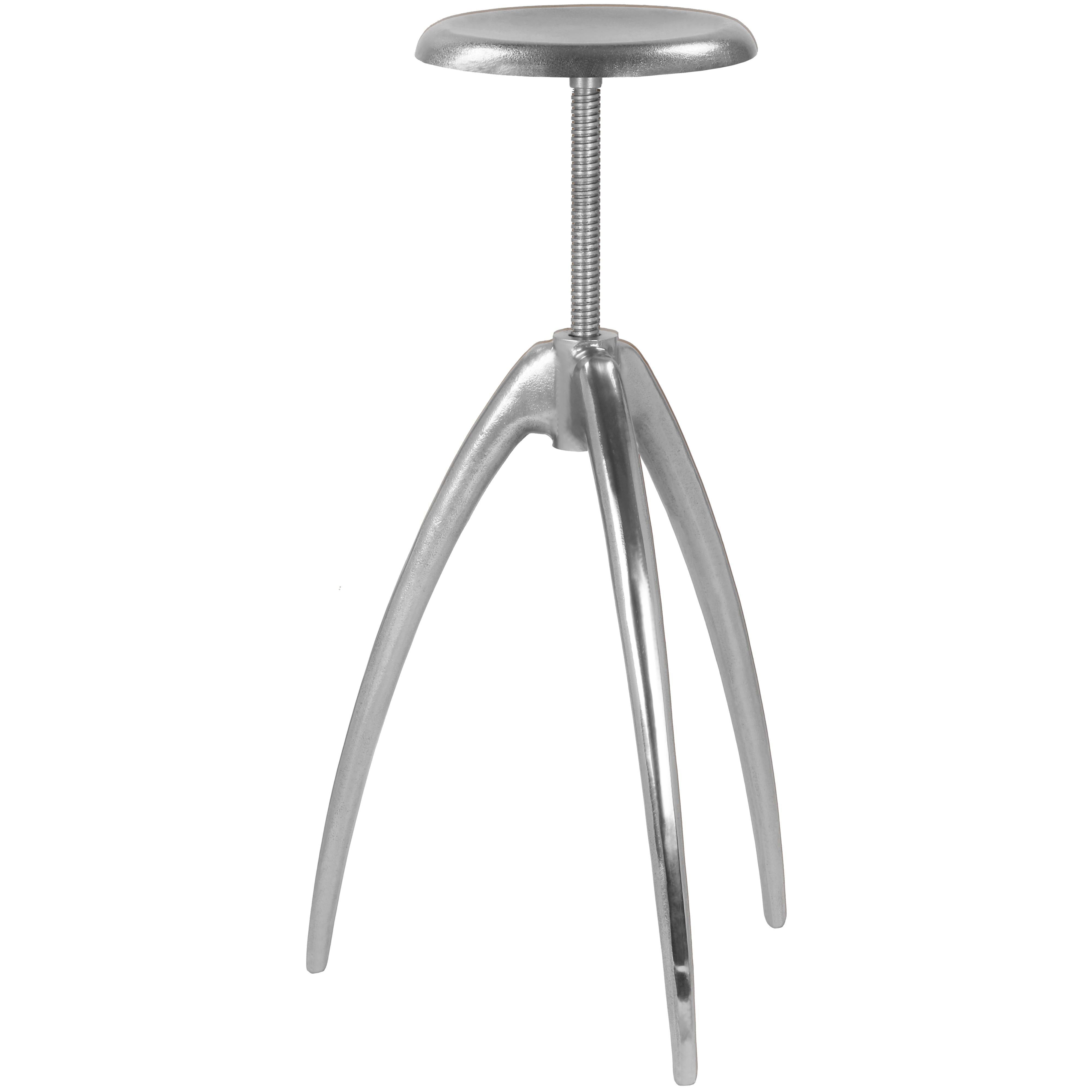 Meridian Clara Silver Aluminum Counter/Bar Stool