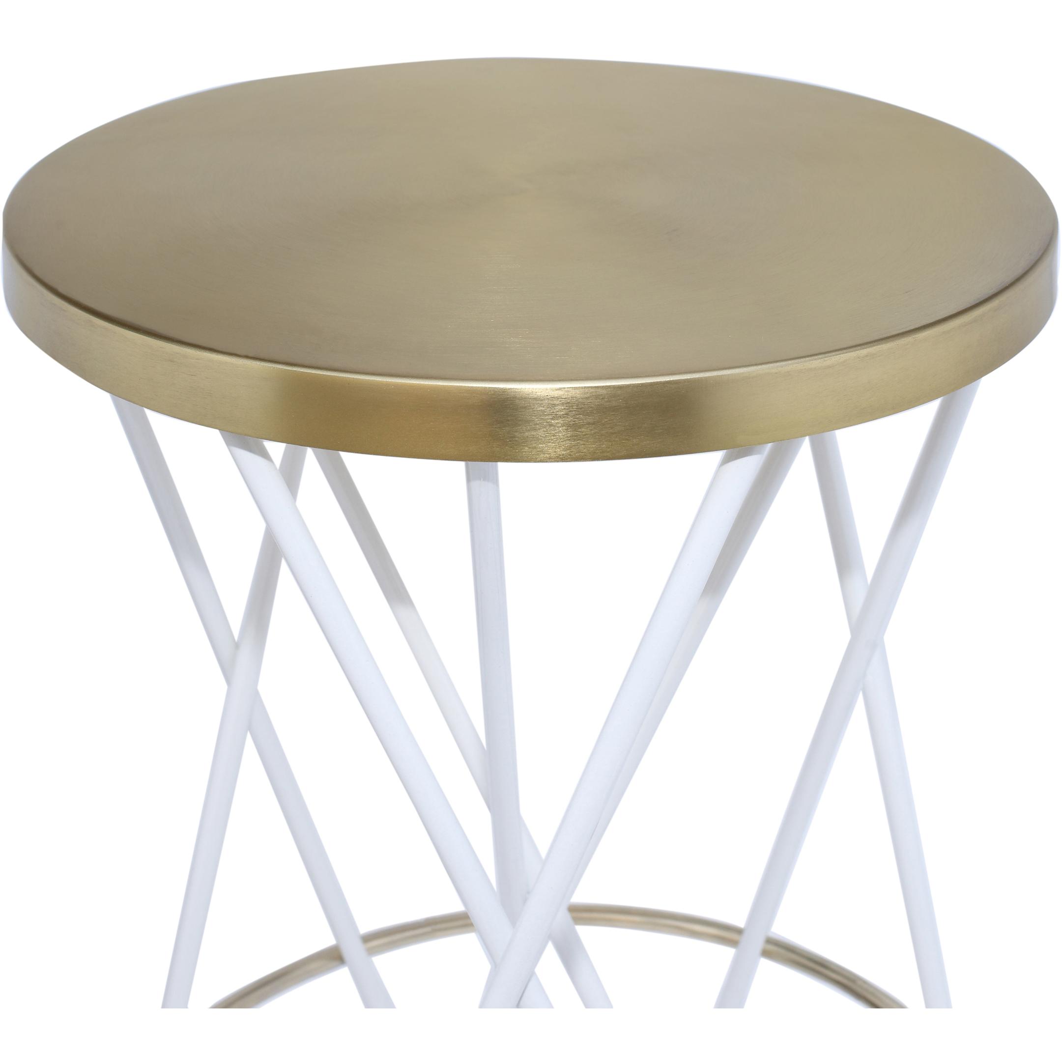 Meridian Mercury White Iron Bar Stool