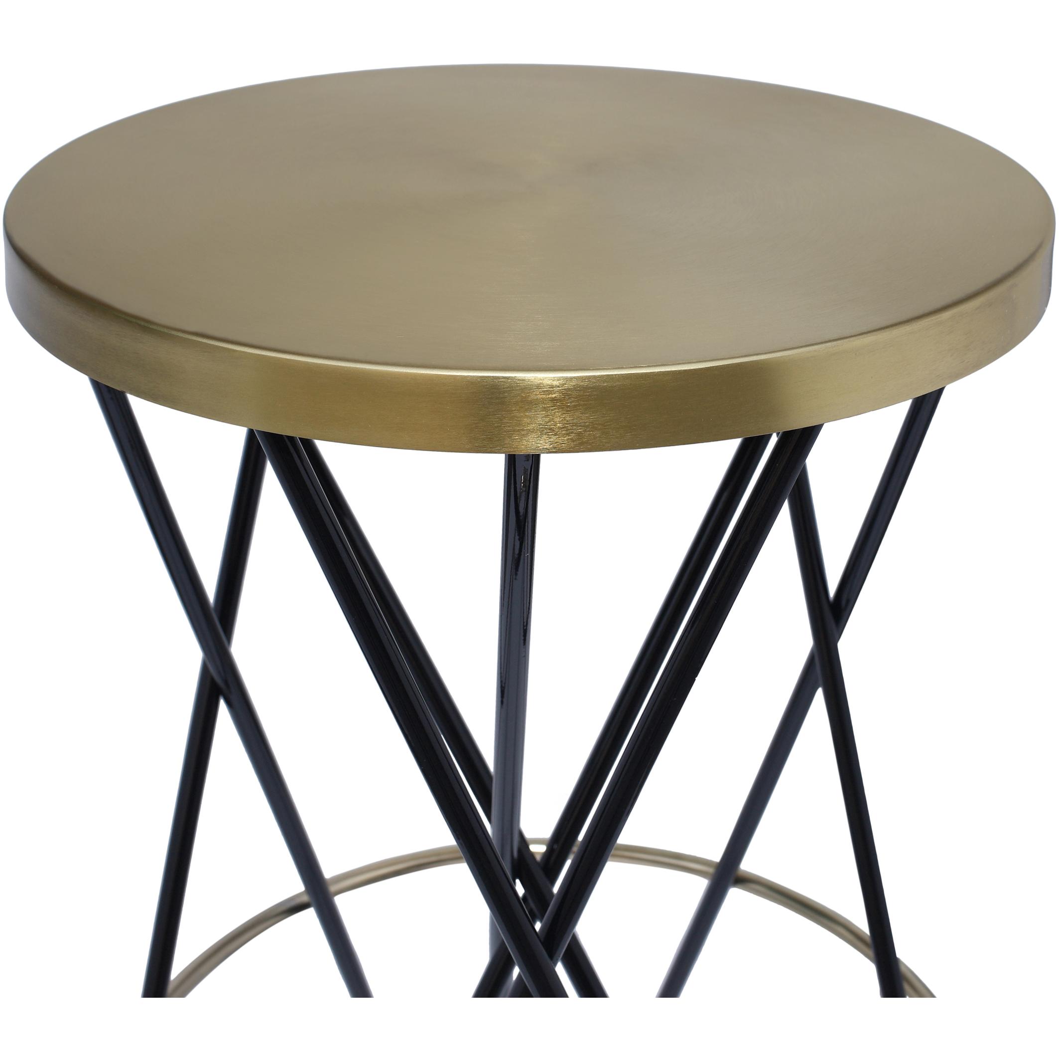 Meridian Mercury Black Iron Bar Stool