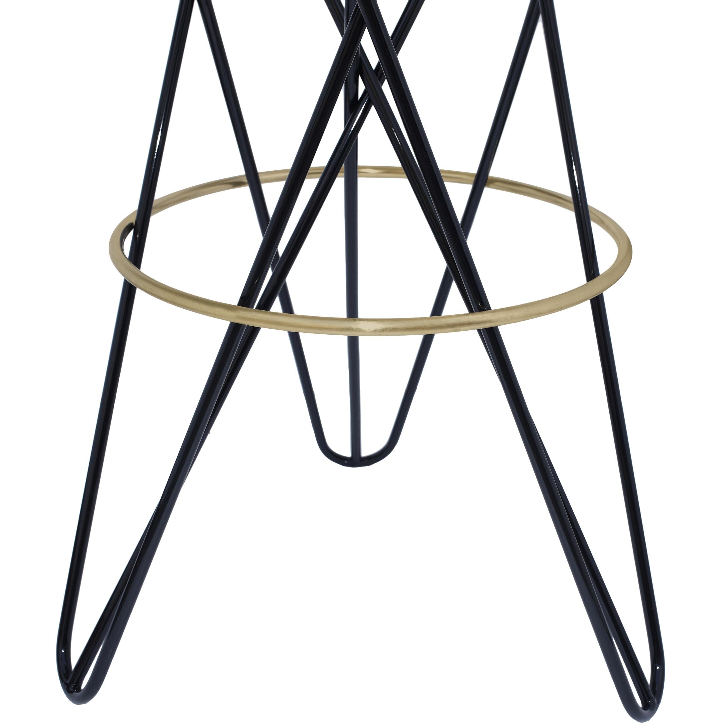 Meridian Mercury Black Iron Bar Stool