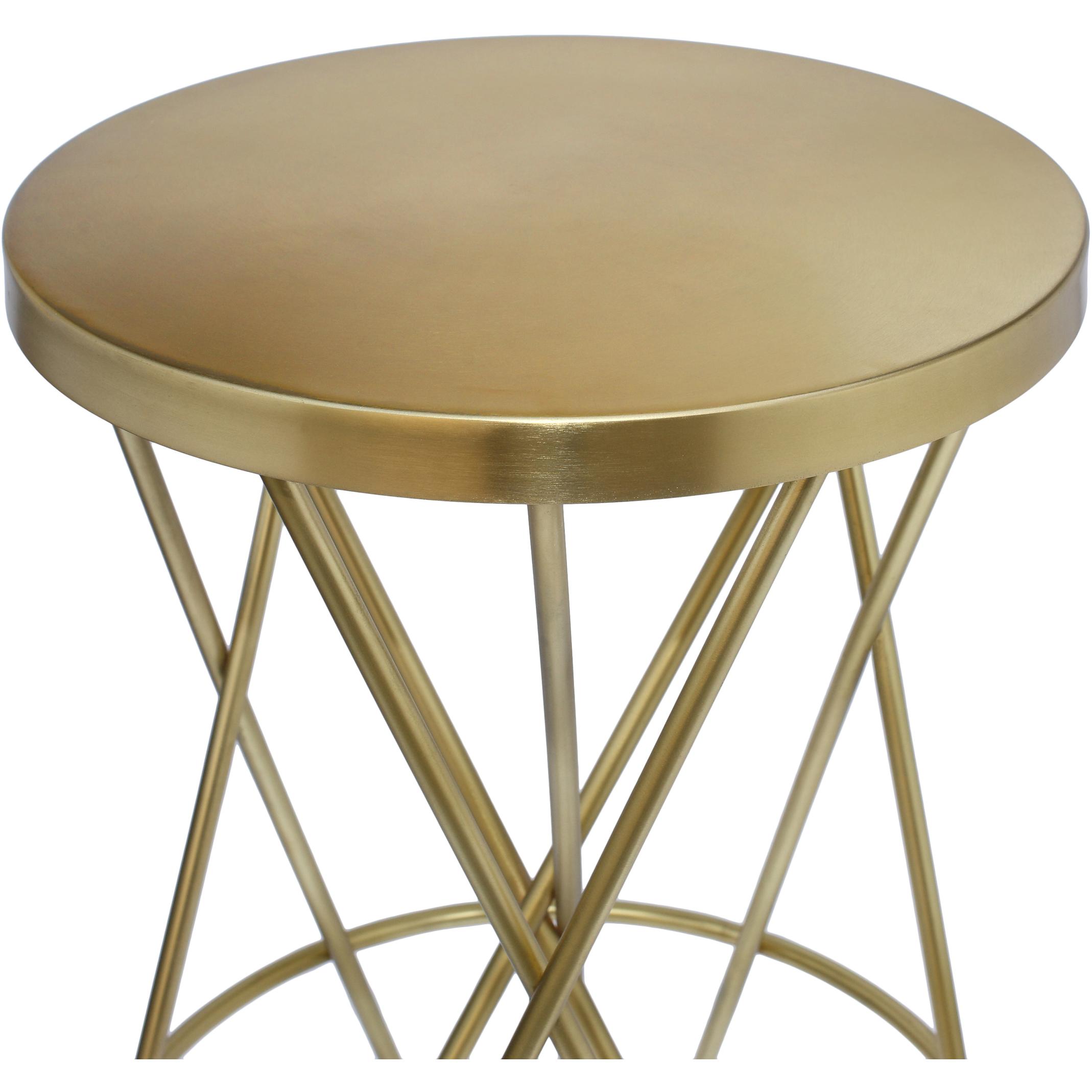 Meridian Mercury Gold Iron Bar Stool