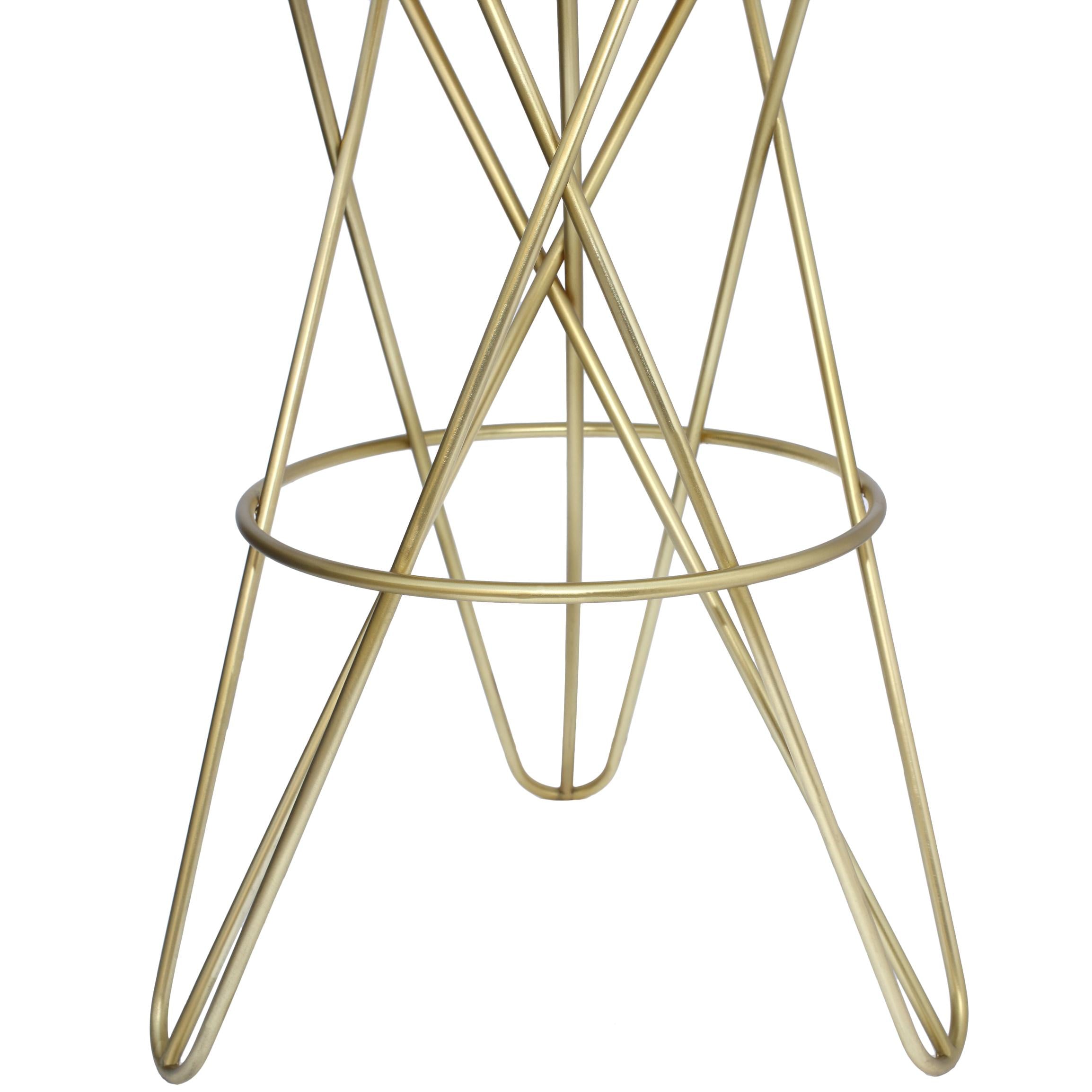 Meridian Mercury Gold Iron Bar Stool
