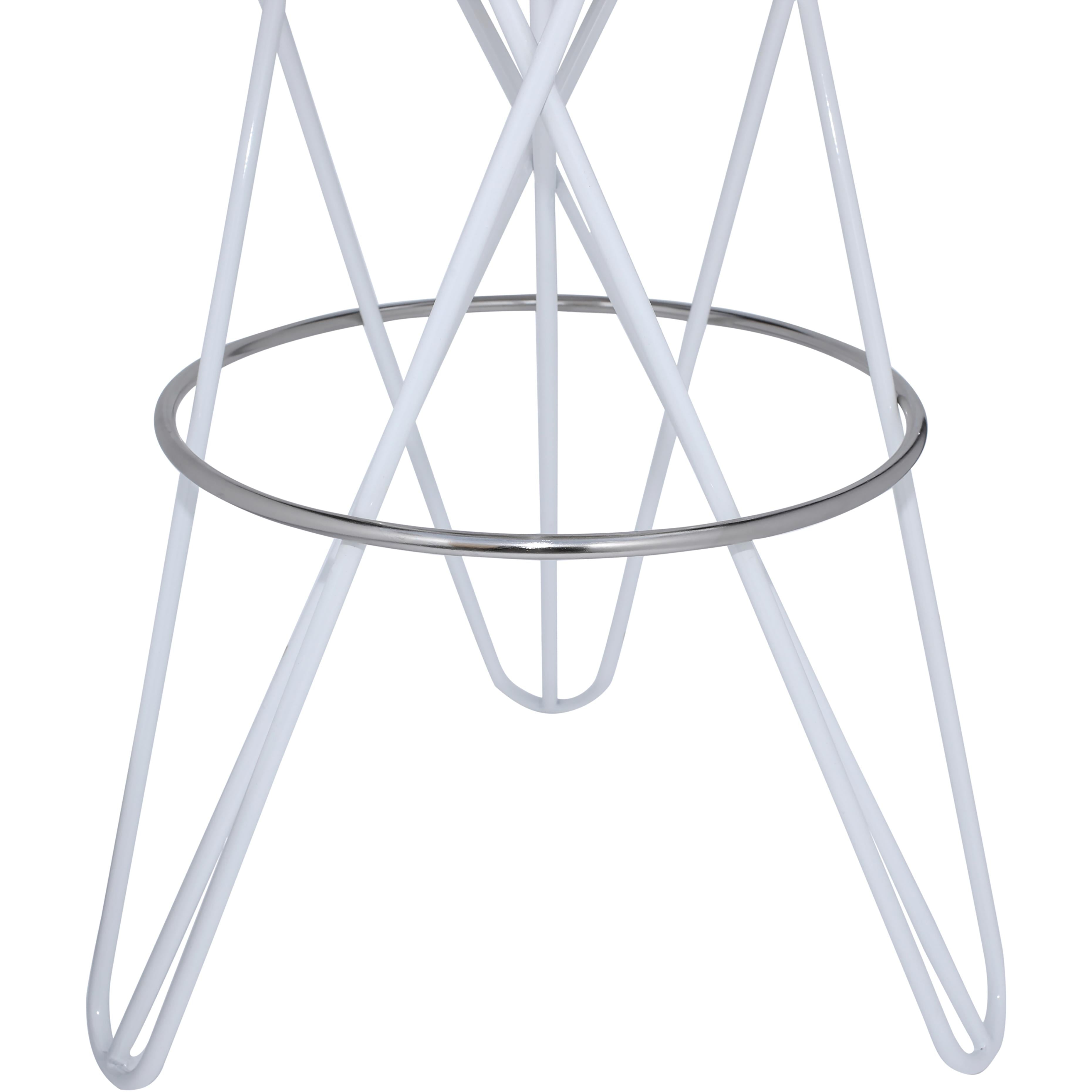 Meridian Mercury White Iron Bar Stool