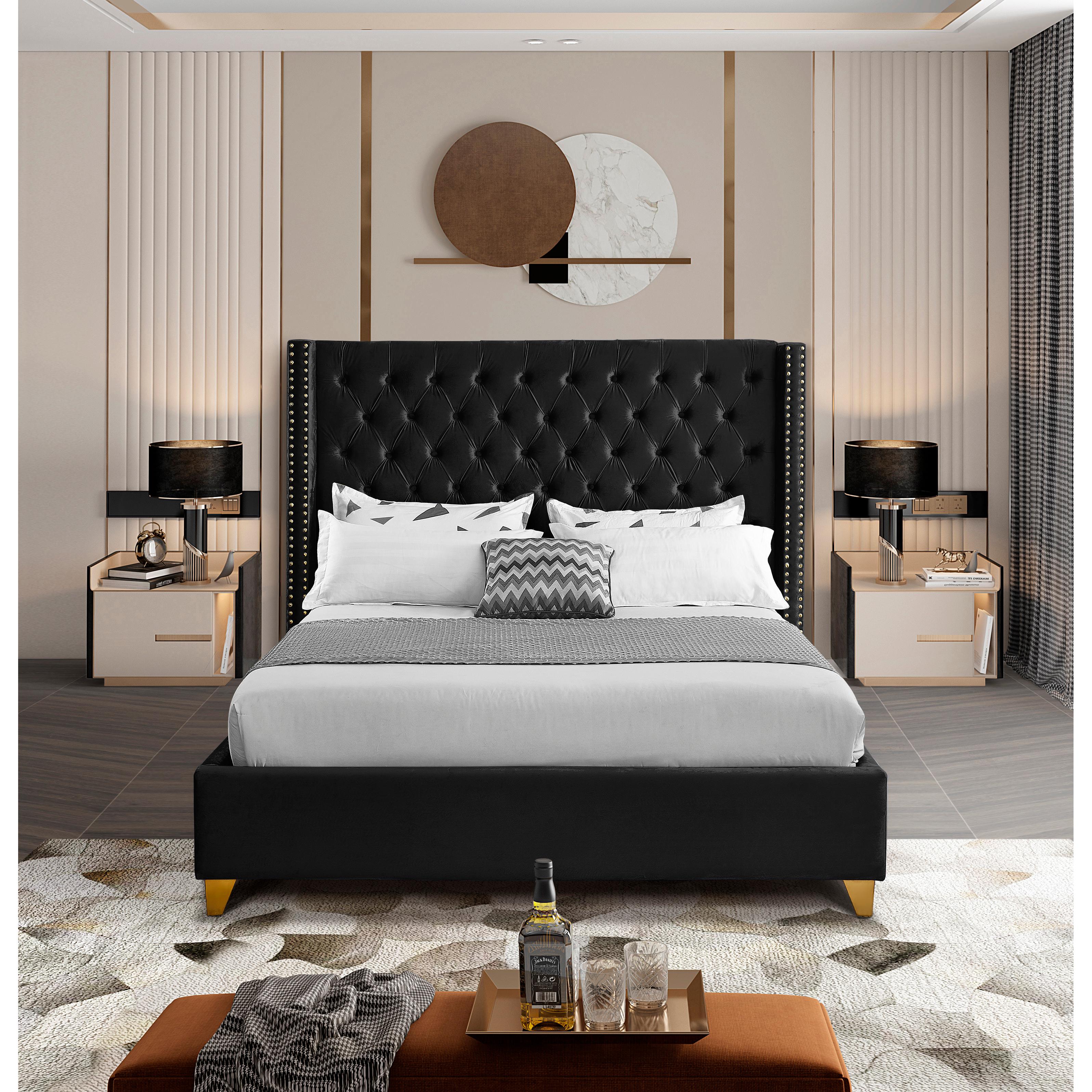 Meridian Barolo Black Velvet Full Bed