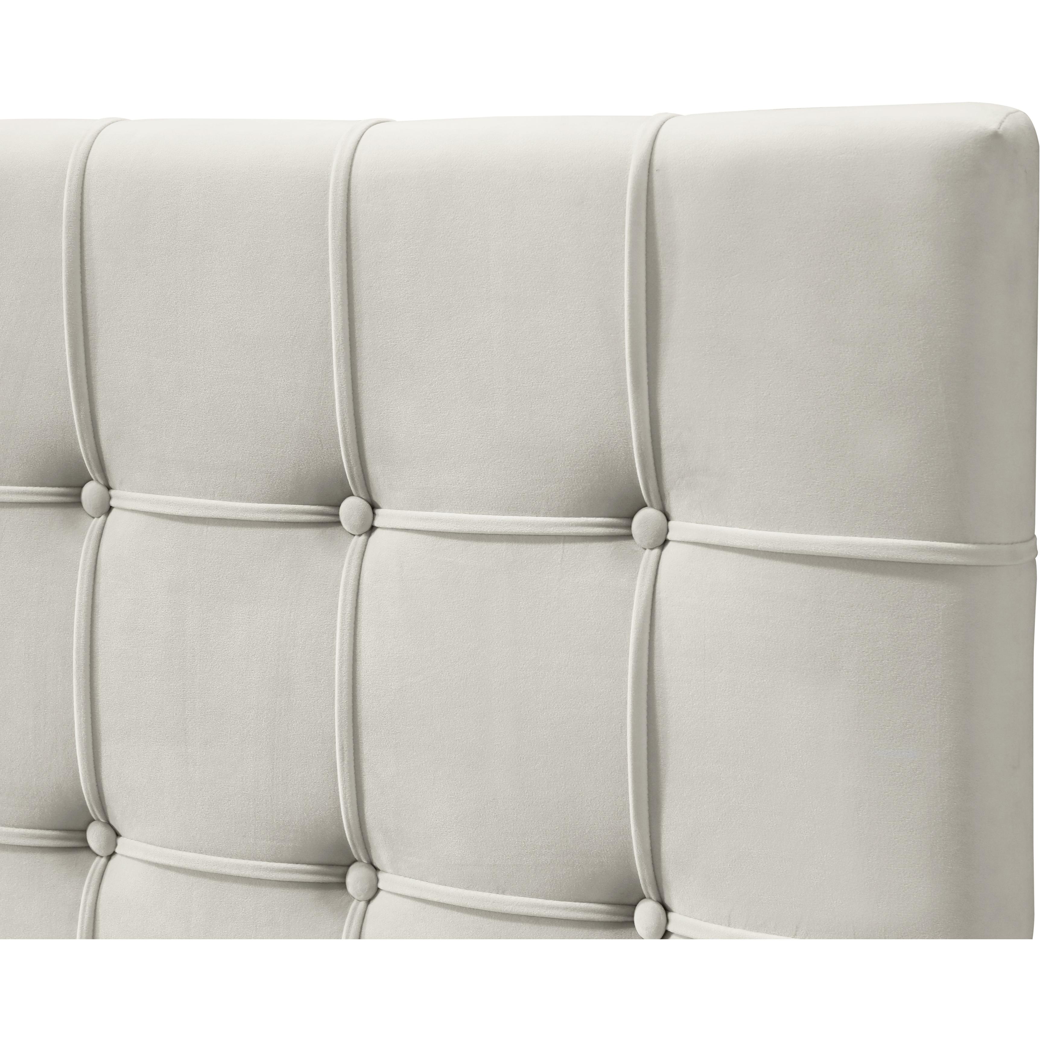 Meridian Elly Cream Velvet Full Bed