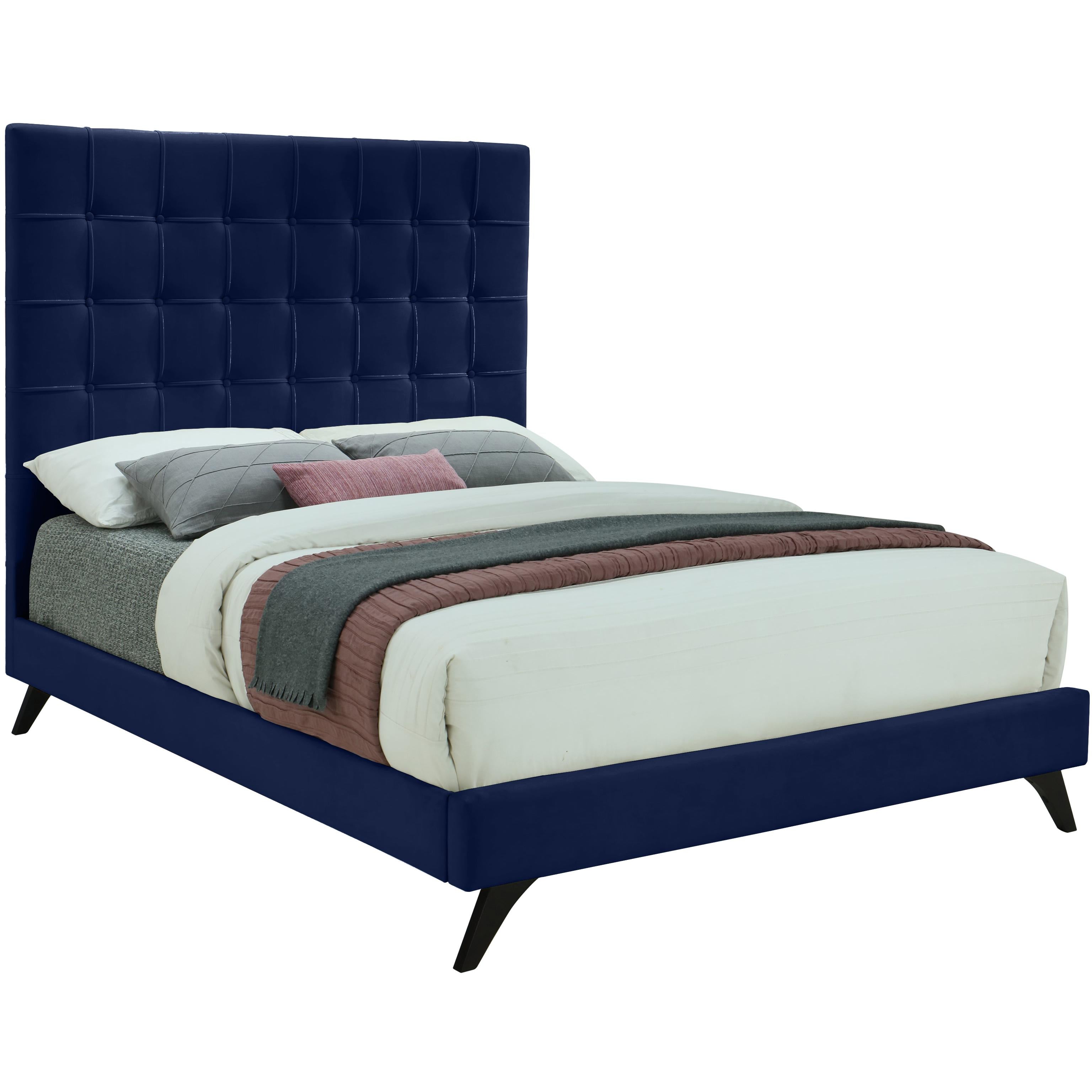 Meridian Elly Navy Velvet Full Bed