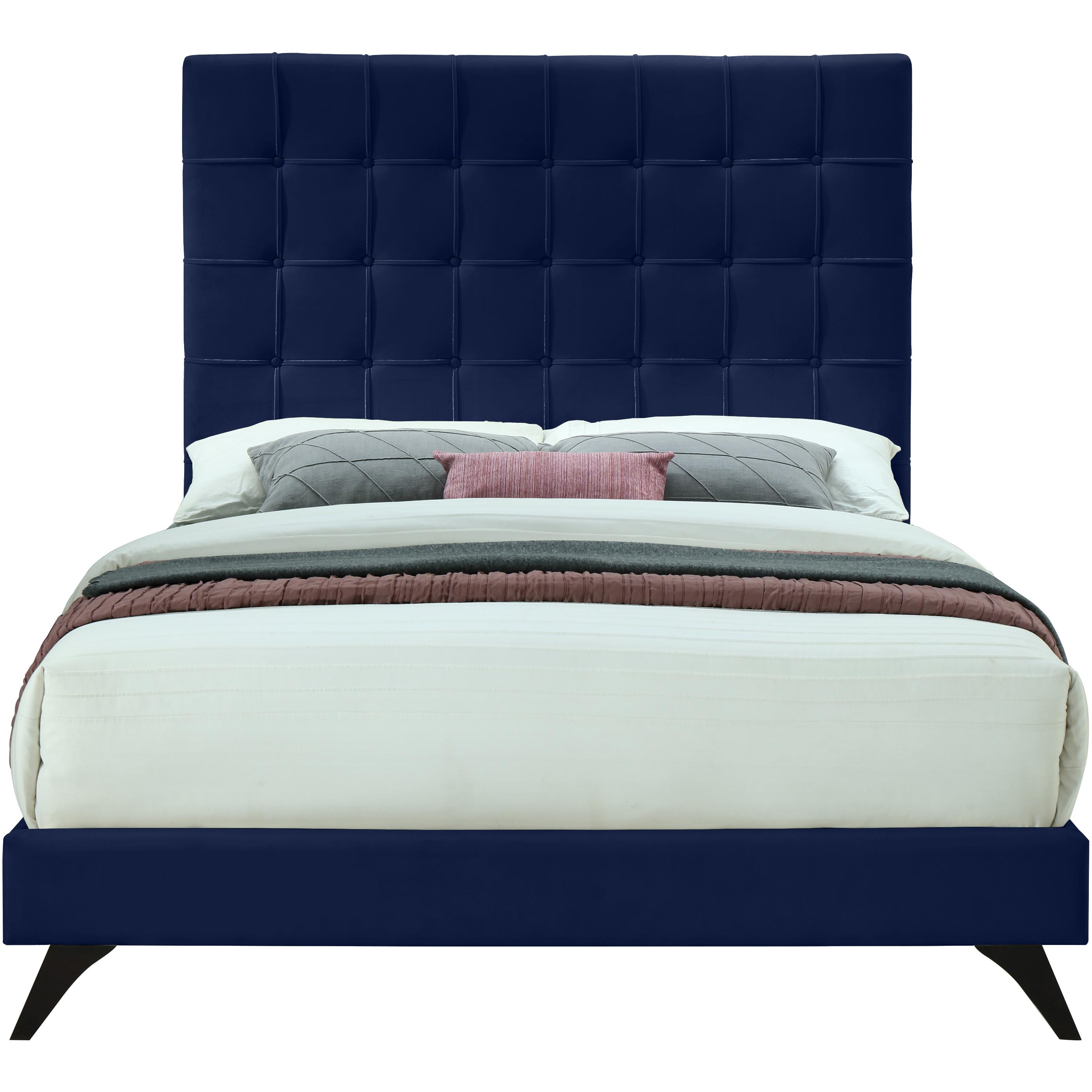 Meridian Elly Navy Velvet Full Bed