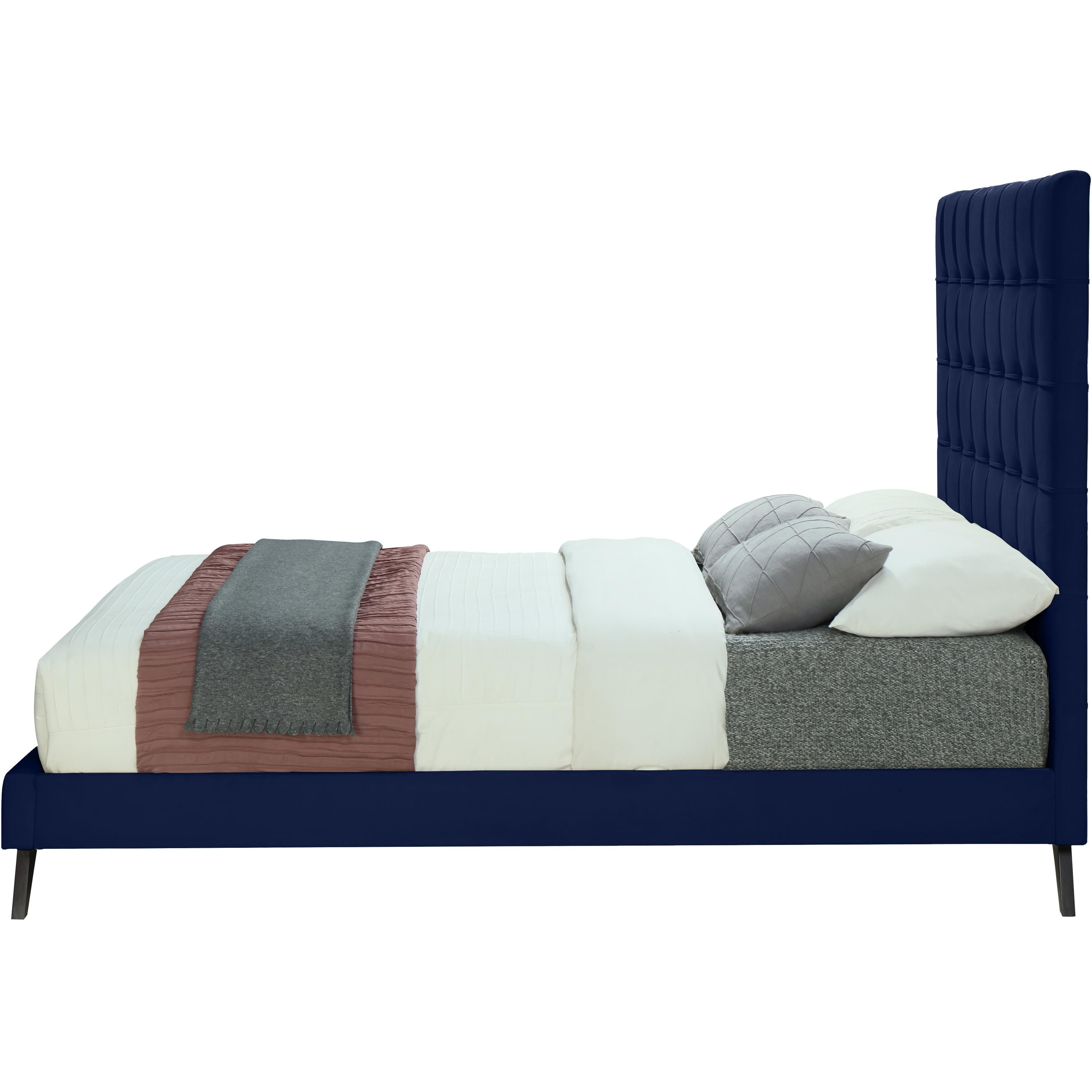 Meridian Elly Navy Velvet Full Bed