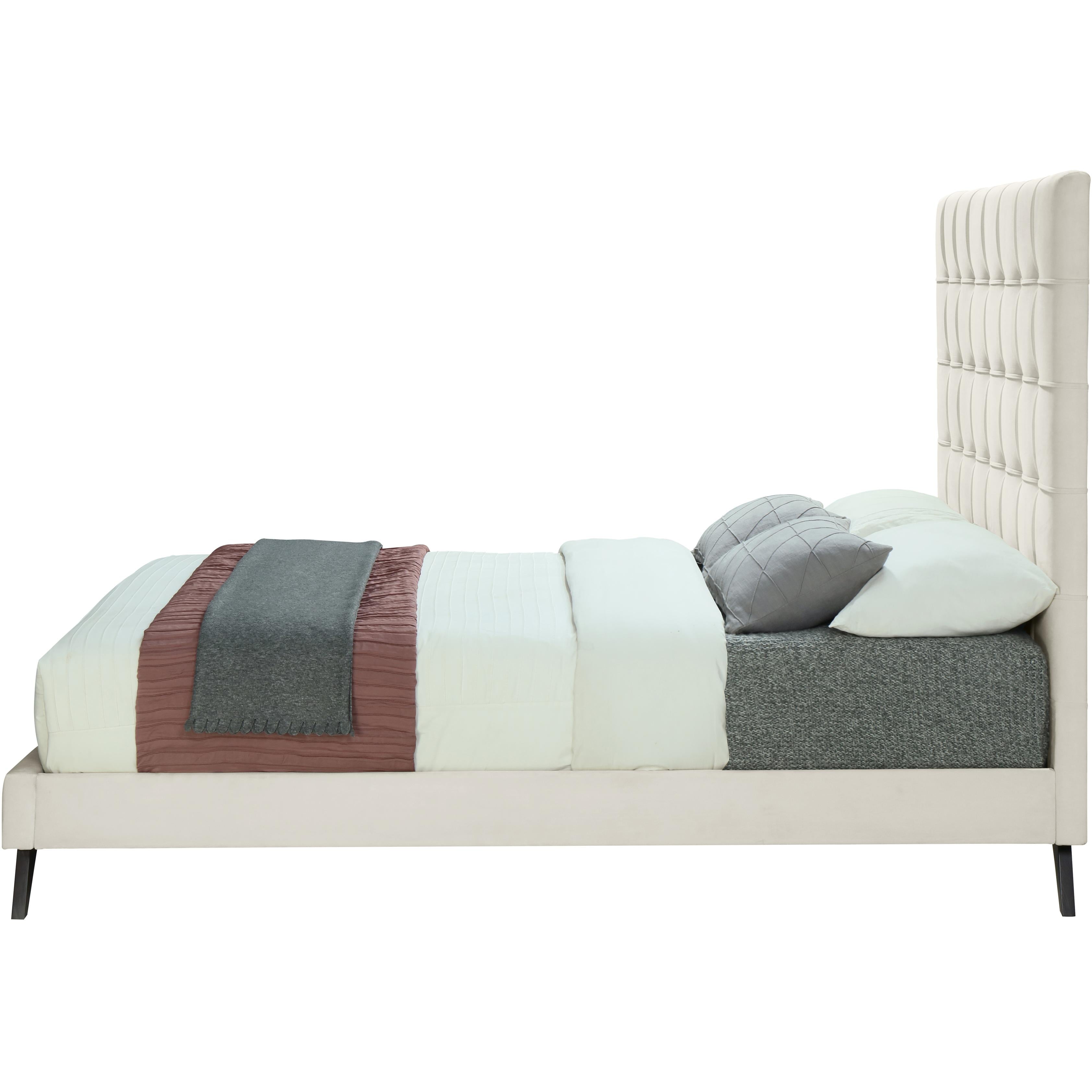 Meridian Elly Cream Velvet King Bed
