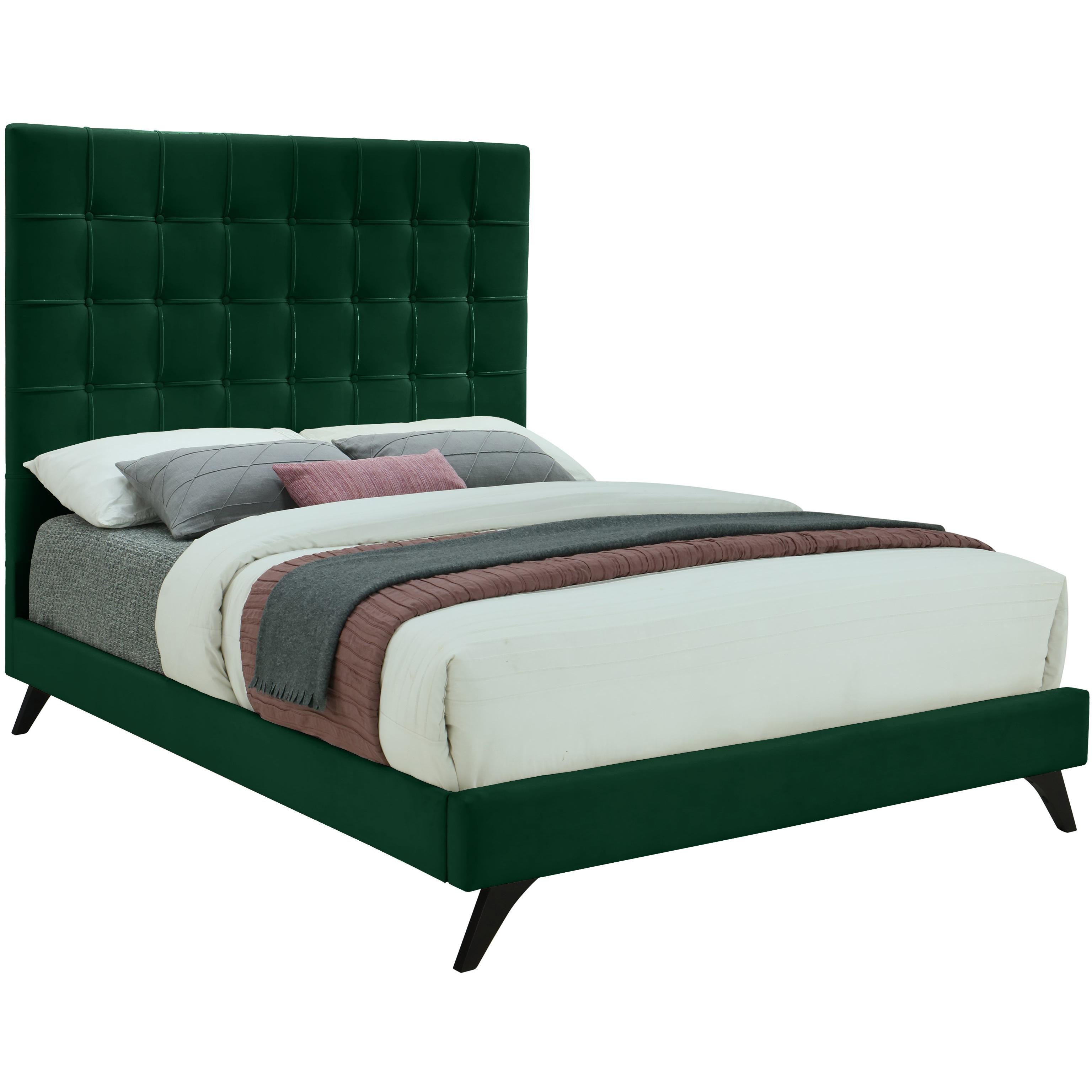 Meridian Elly Green Velvet King Bed