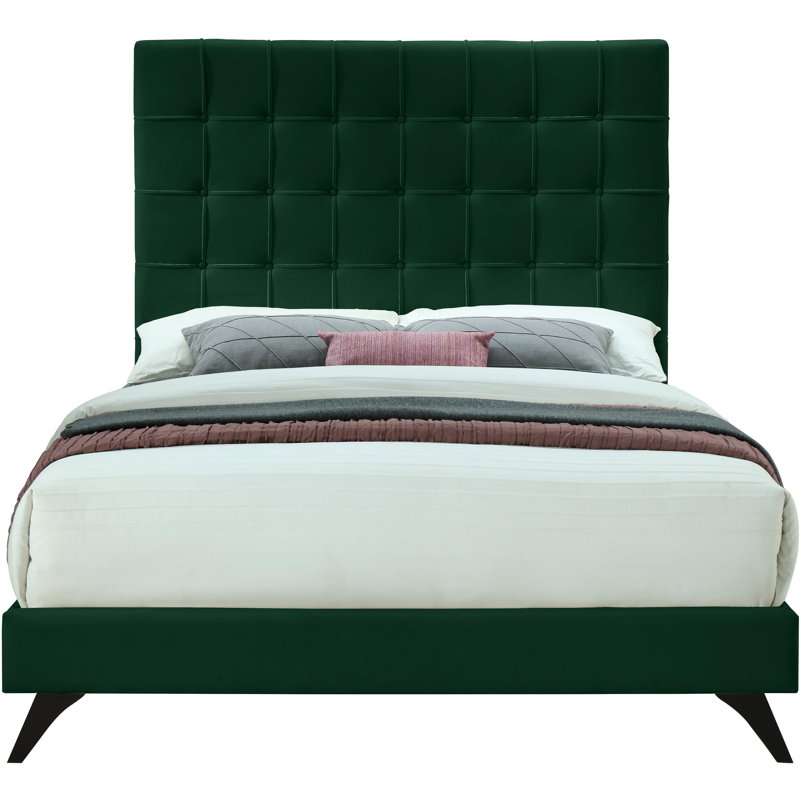 Meridian Elly Green Velvet King Bed