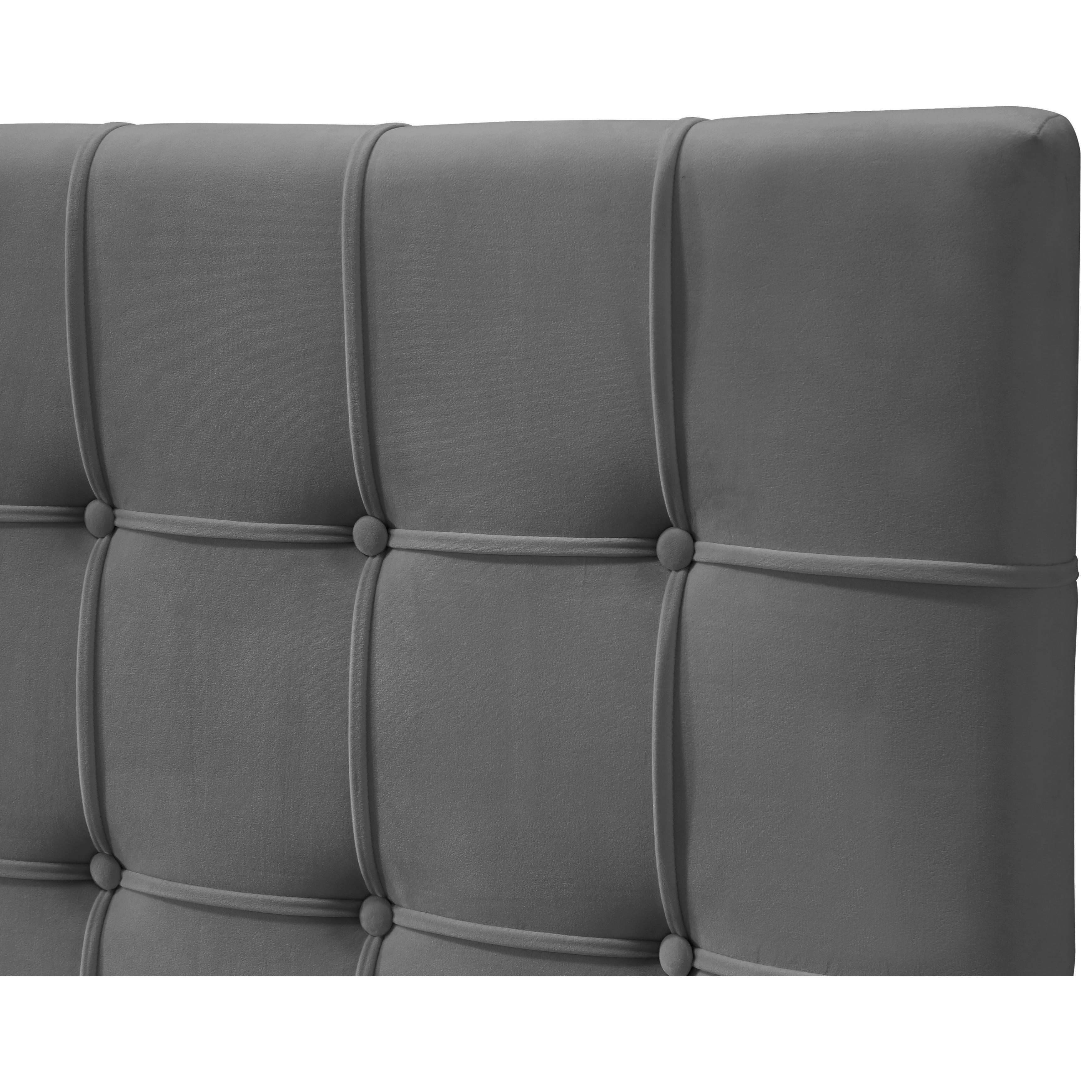 Meridian Elly Grey Velvet King Bed