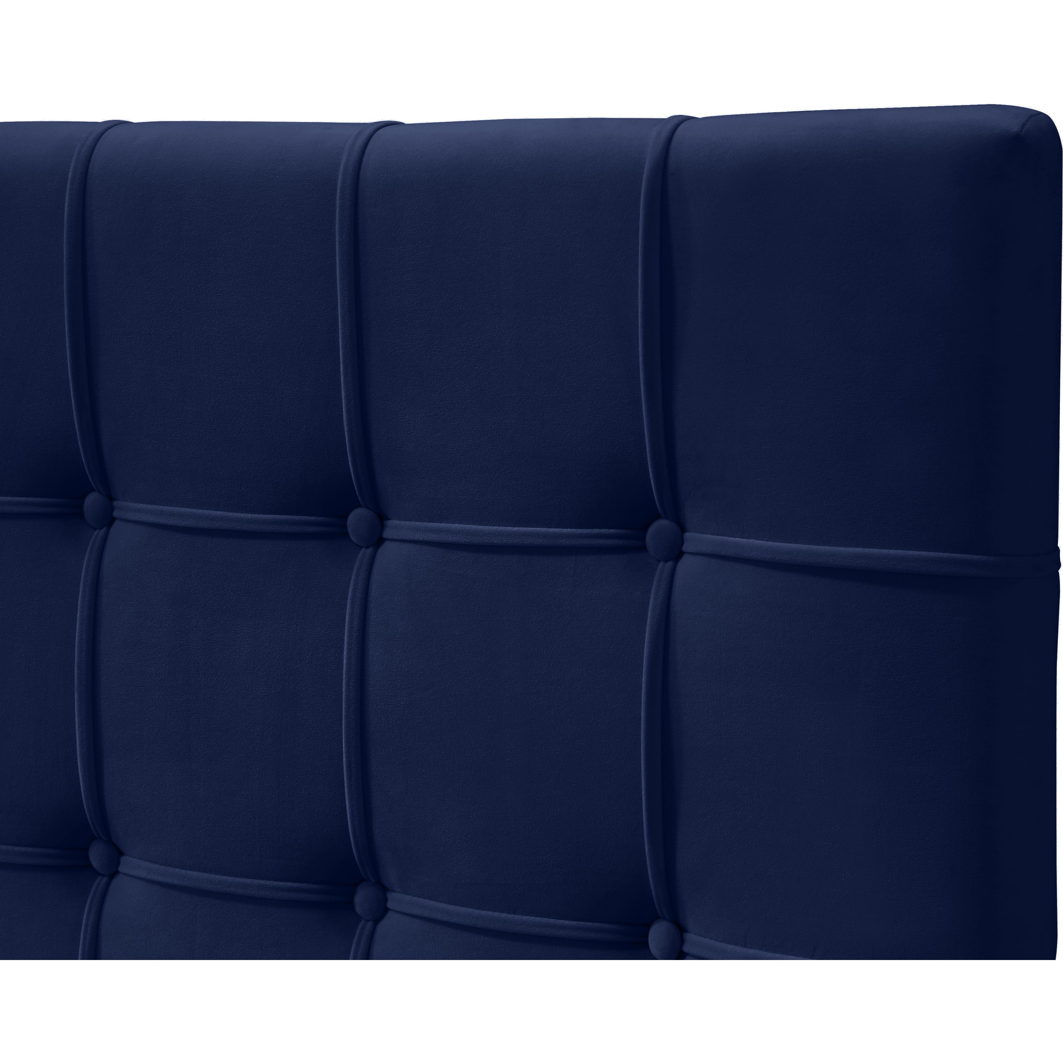 Meridian Elly Navy Velvet Queen Bed