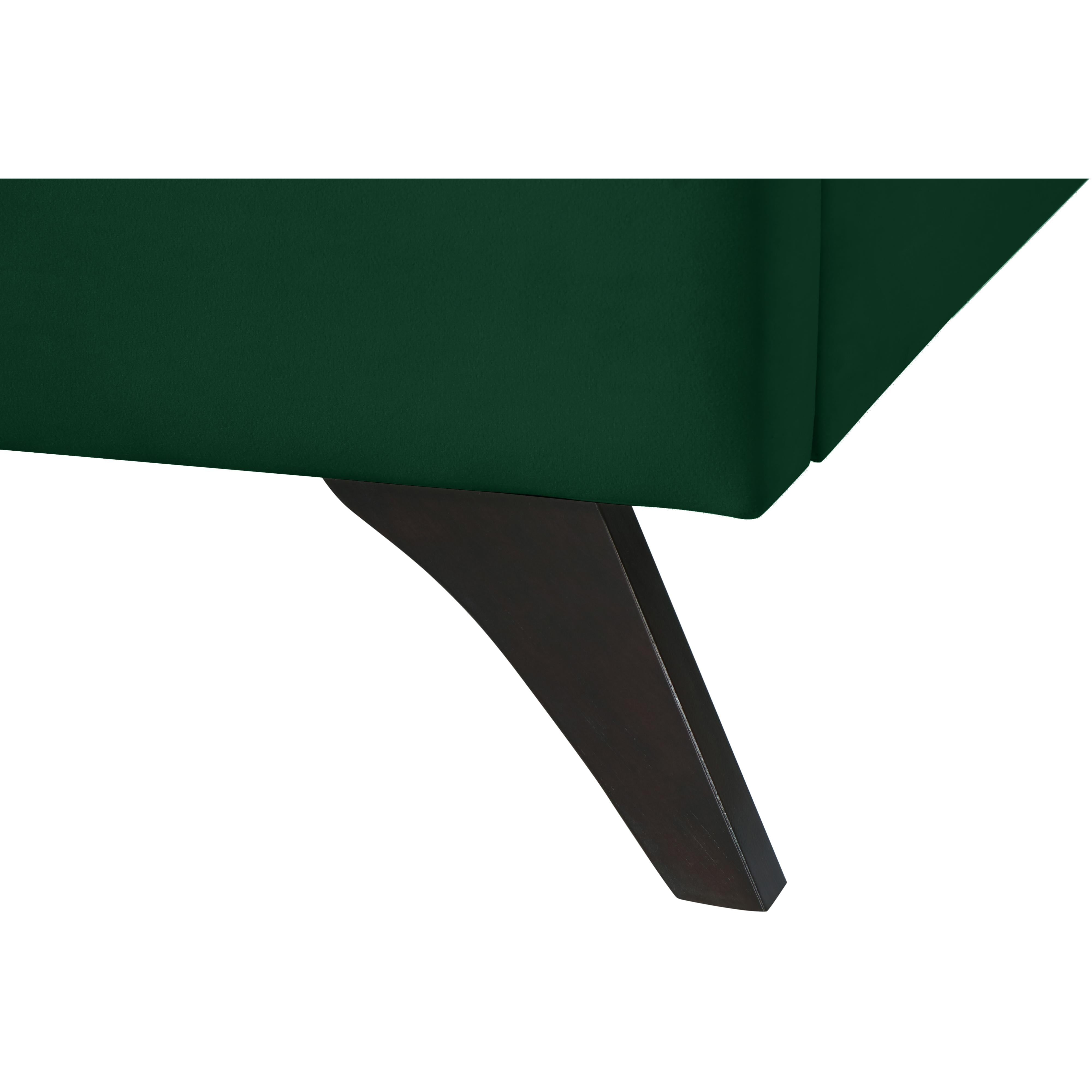 Meridian Elly Green Velvet Twin Bed