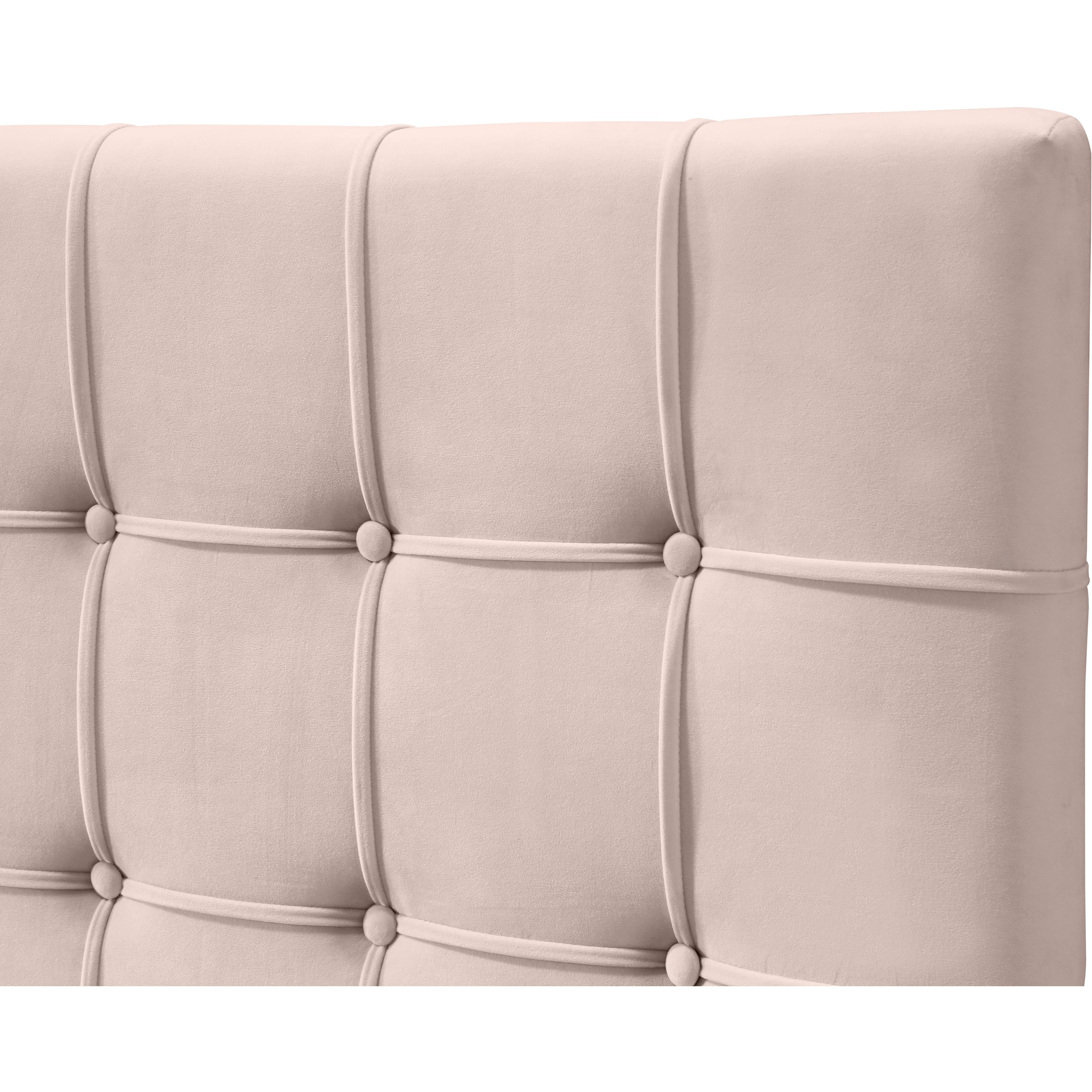 Meridian Elly Pink Velvet Twin Bed
