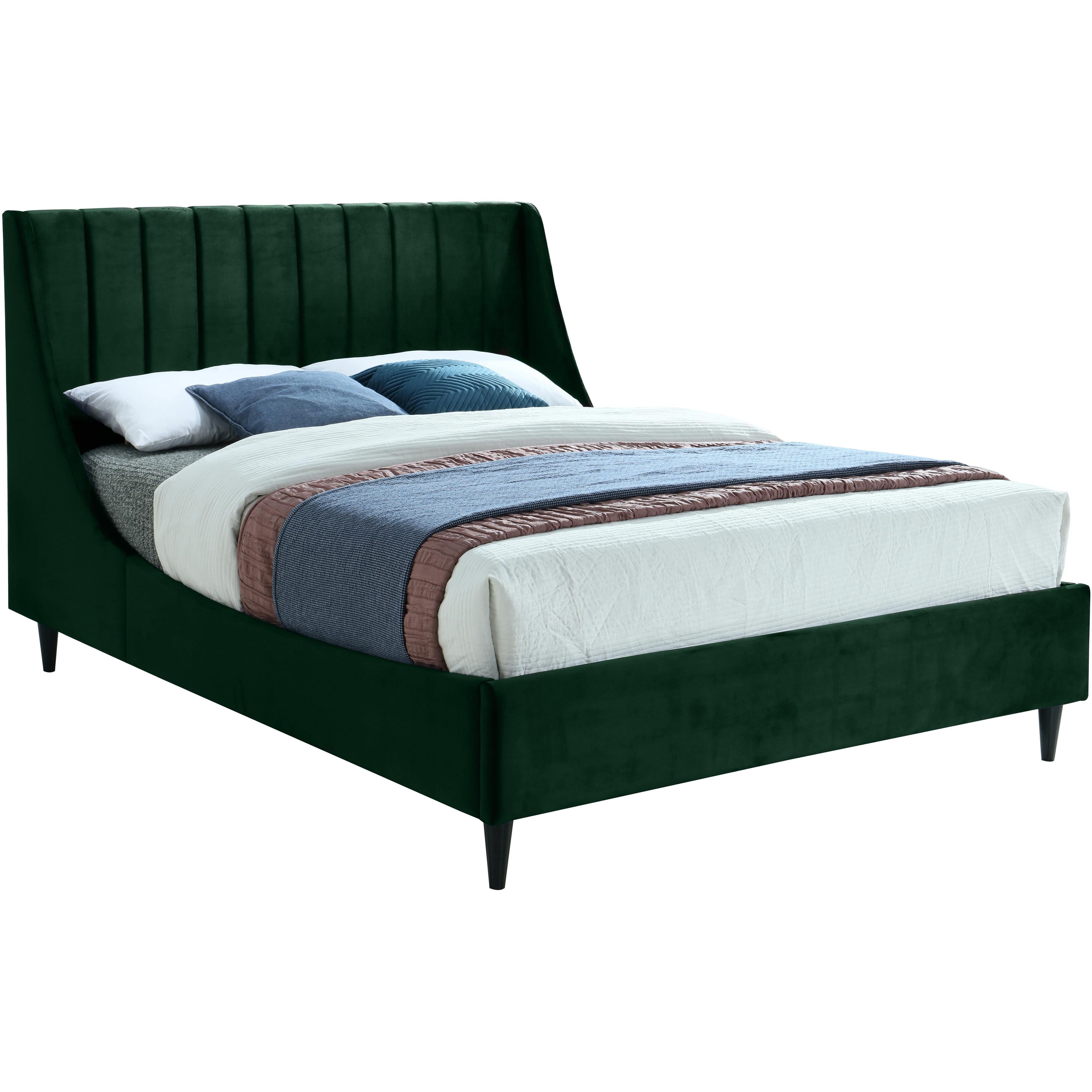 Meridian Eva Green Velvet Full Bed