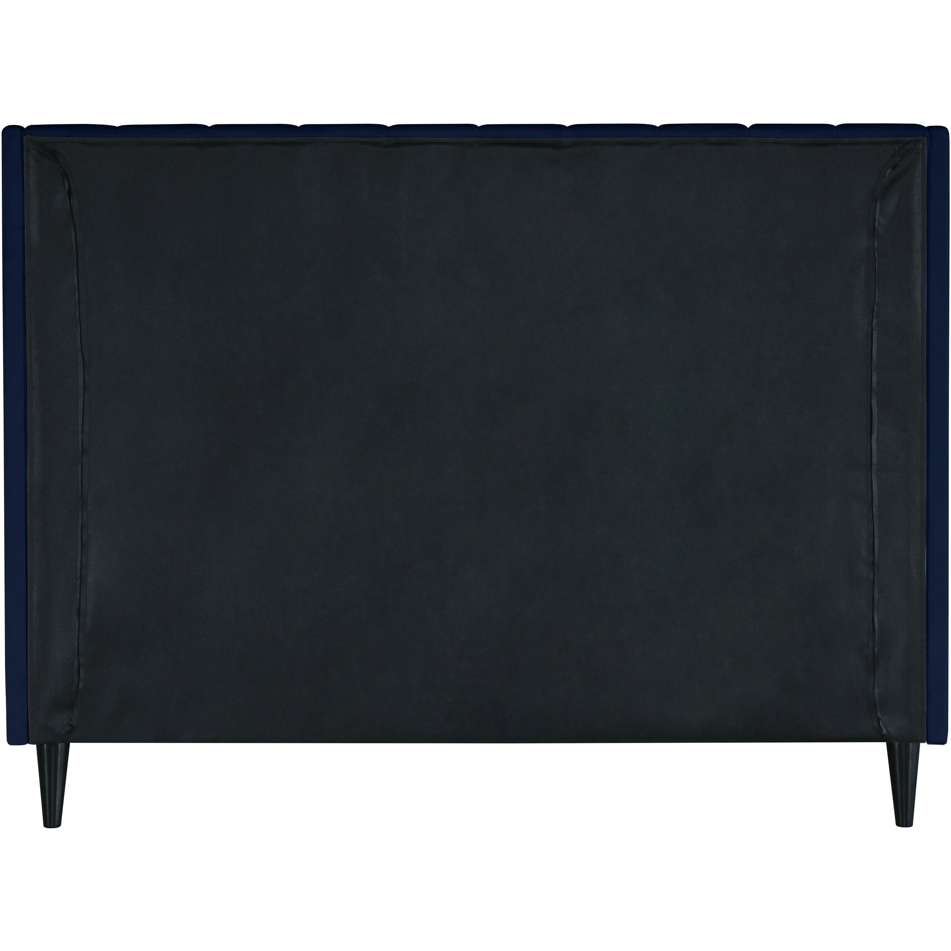 Meridian Eva Navy Velvet Full Bed