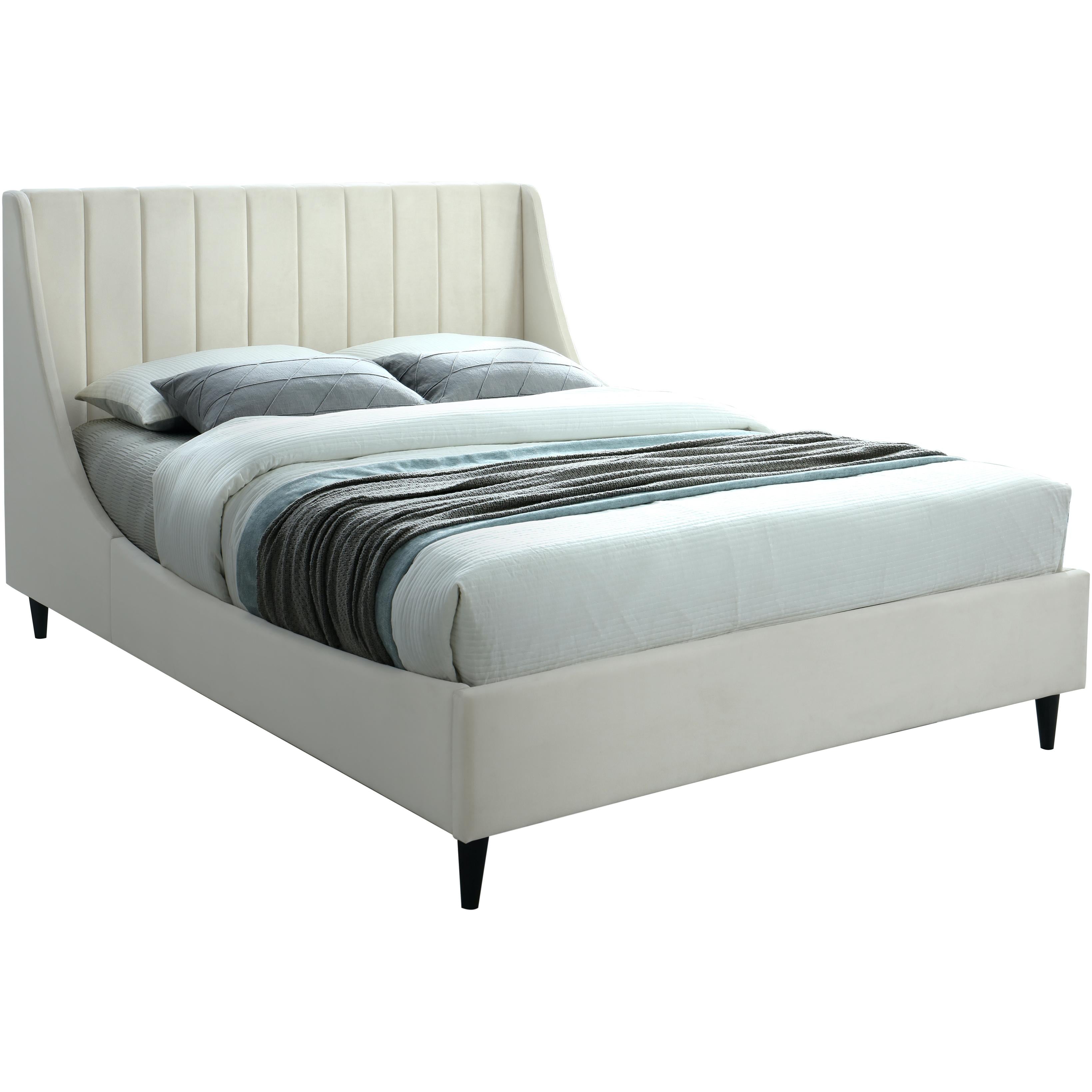 Meridian Eva Cream Velvet King Bed