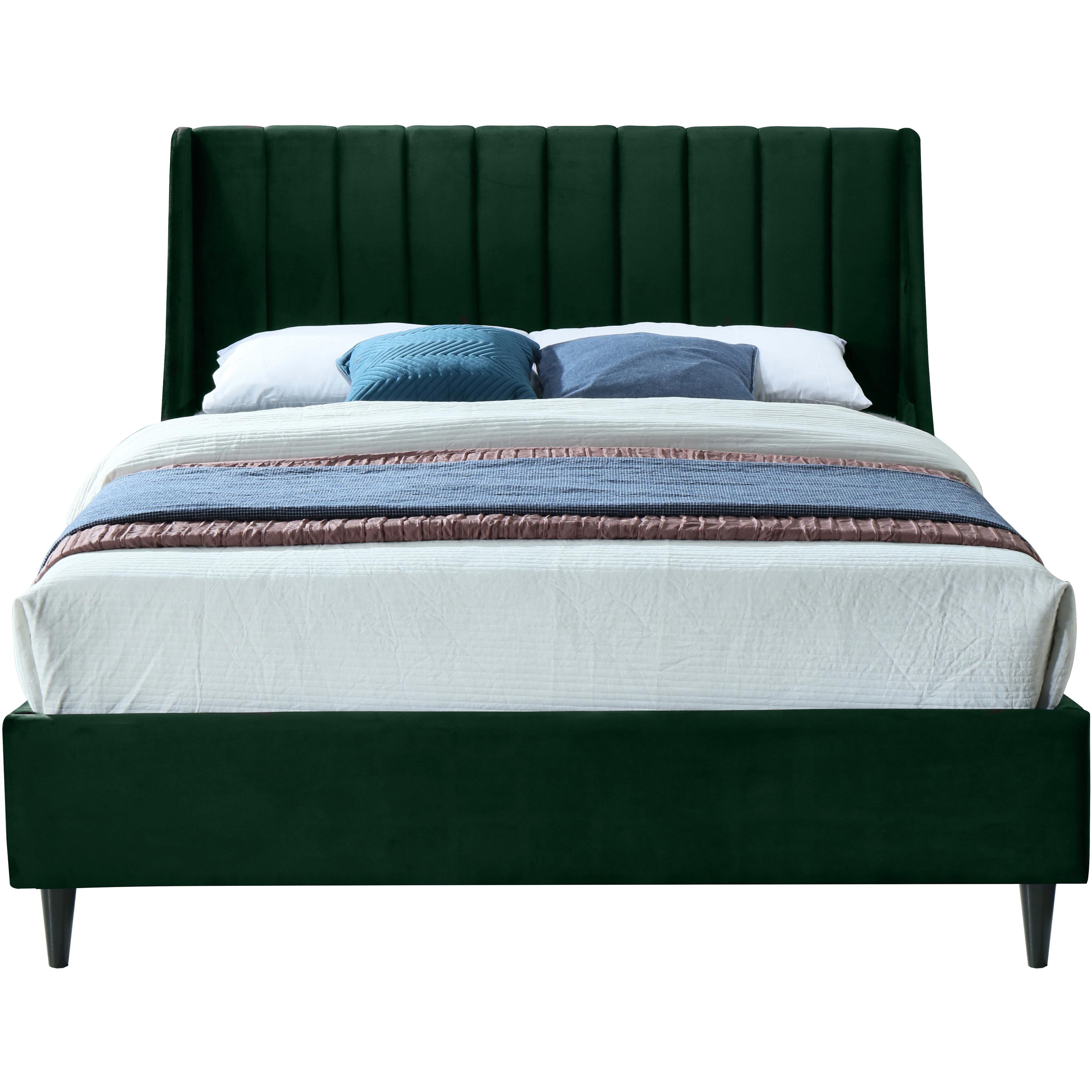 Meridian Eva Green Velvet King Bed