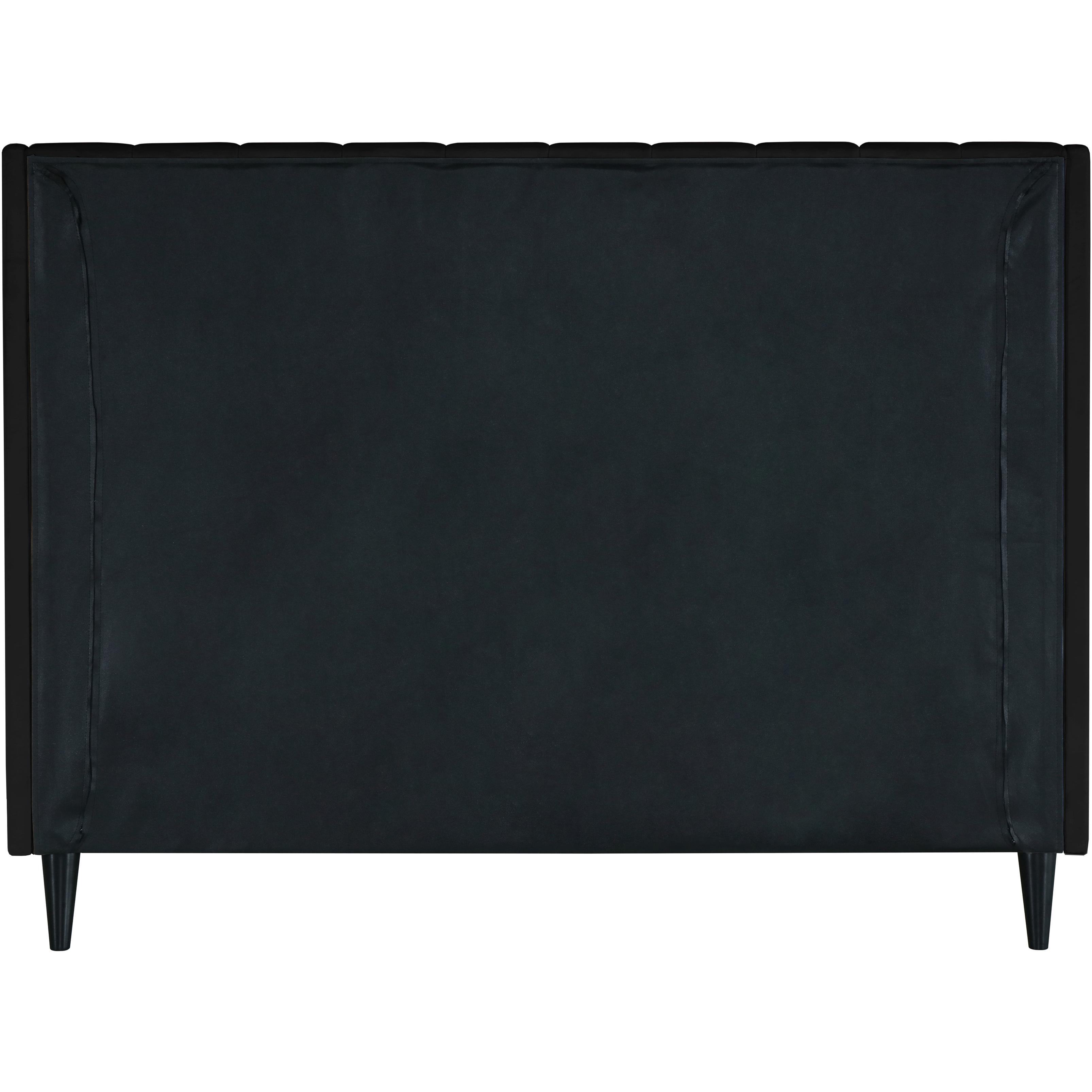 Meridian Eva Black Velvet Queen Bed