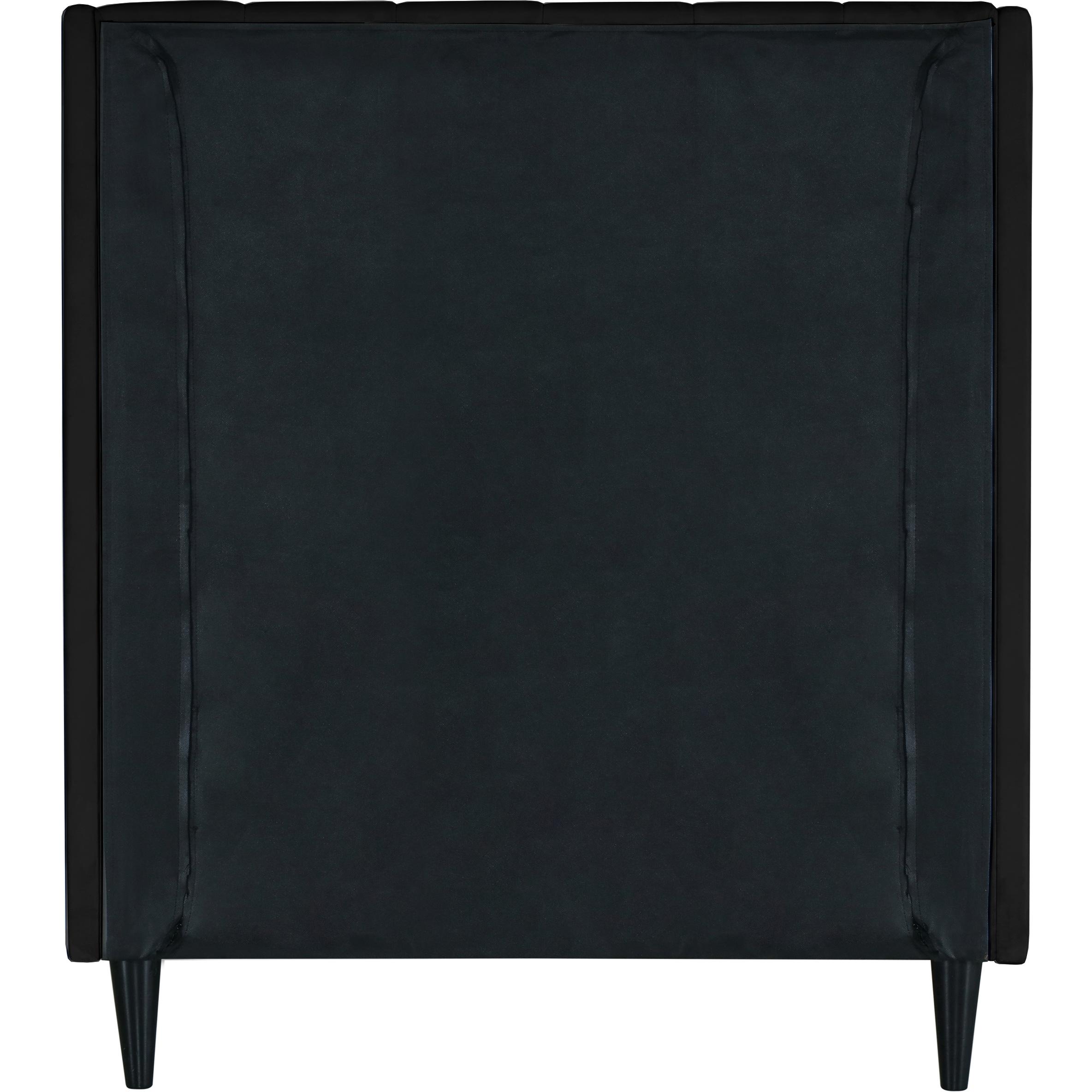 Meridian Eva Black Velvet Twin Bed