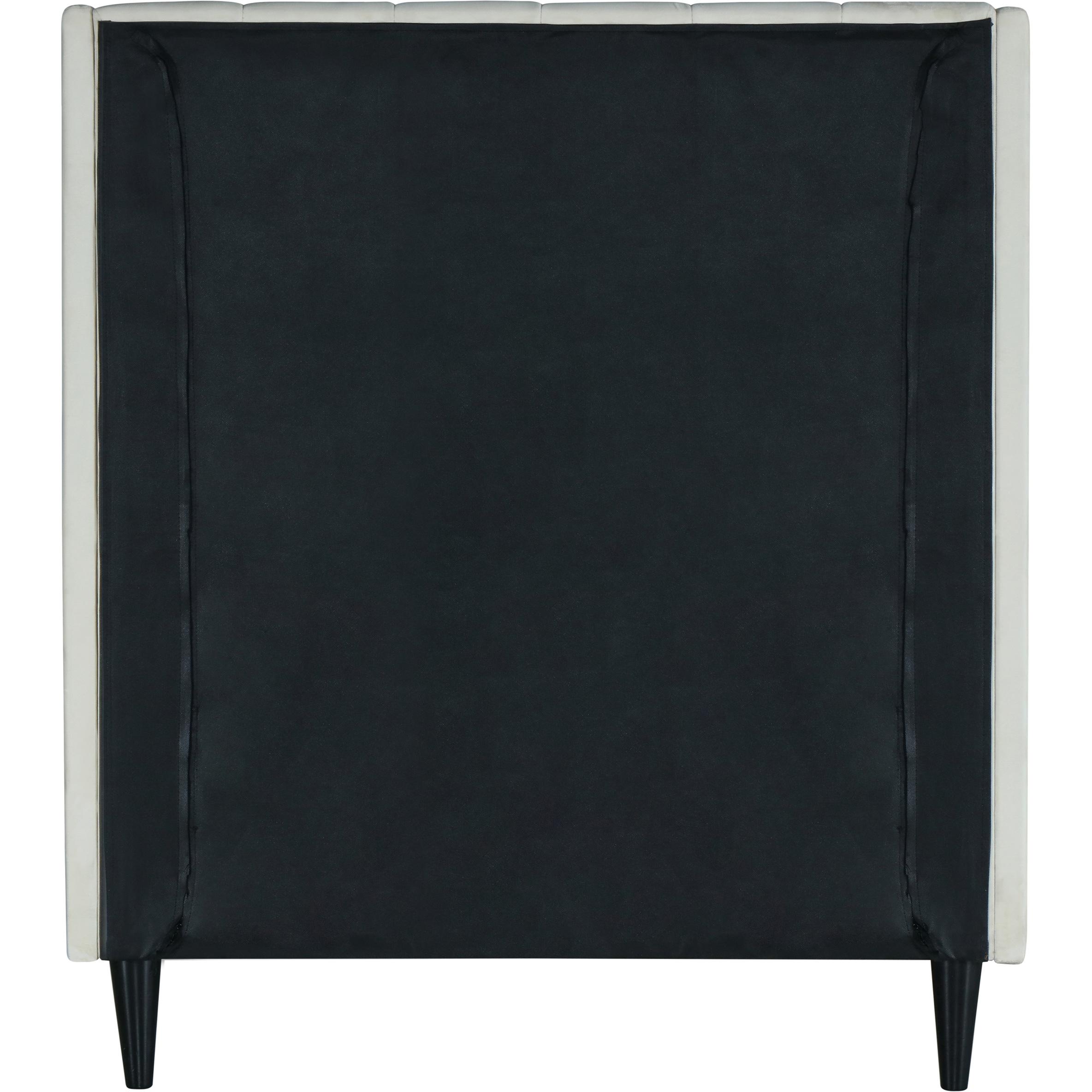 Meridian Eva Cream Velvet Twin Bed