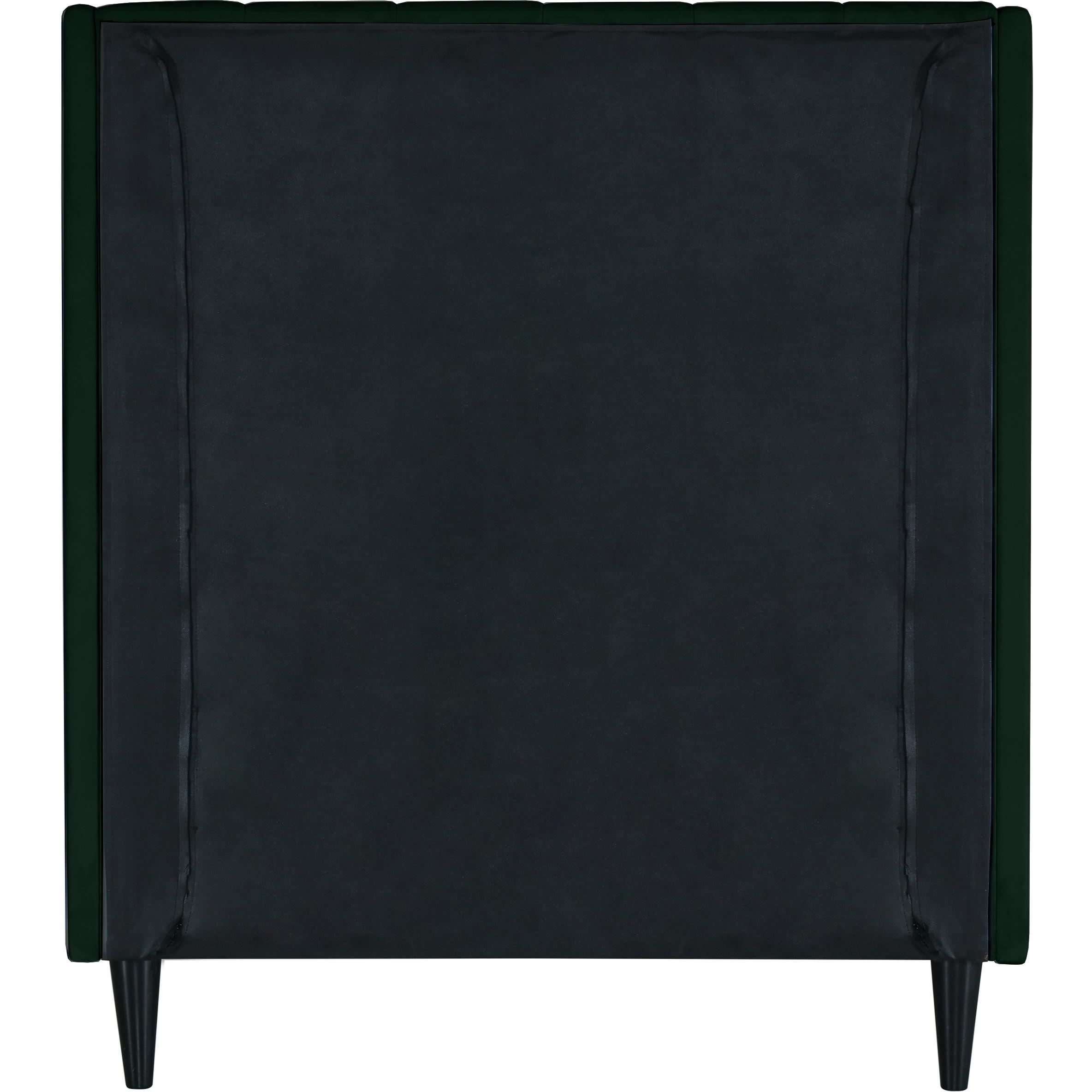 Meridian Eva Green Velvet Twin Bed