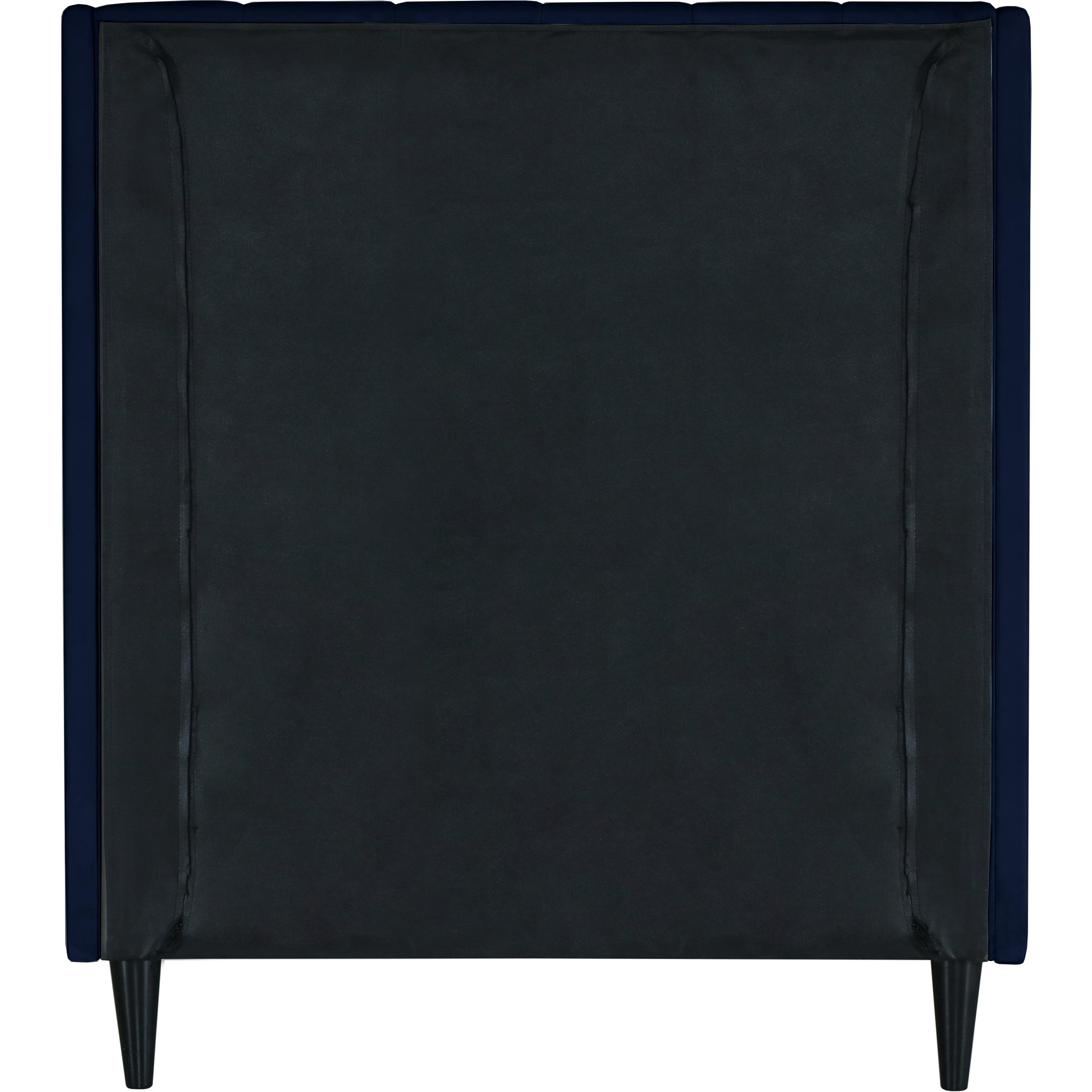 Meridian Eva Navy Velvet Twin Bed