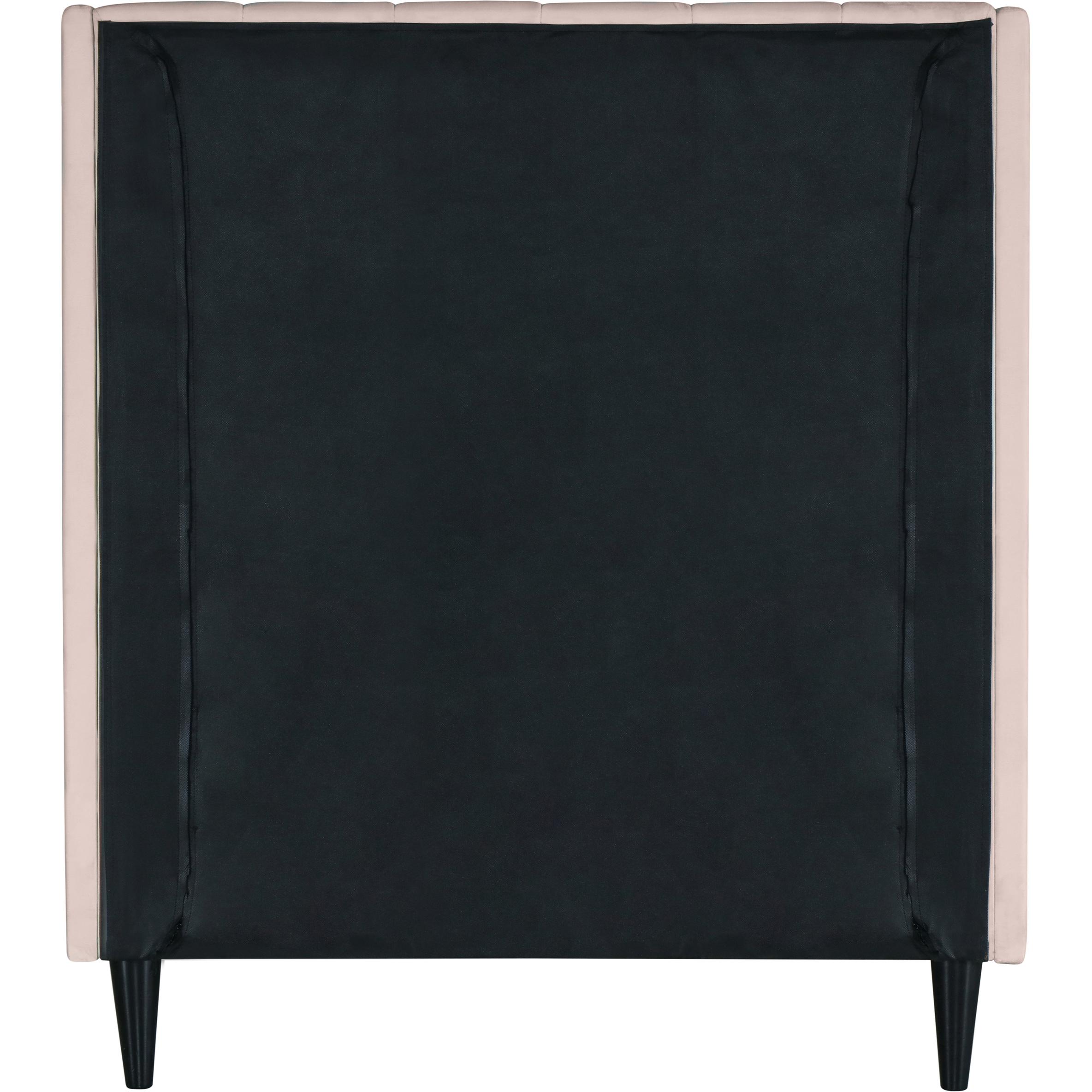 Meridian Eva Pink Velvet Twin Bed