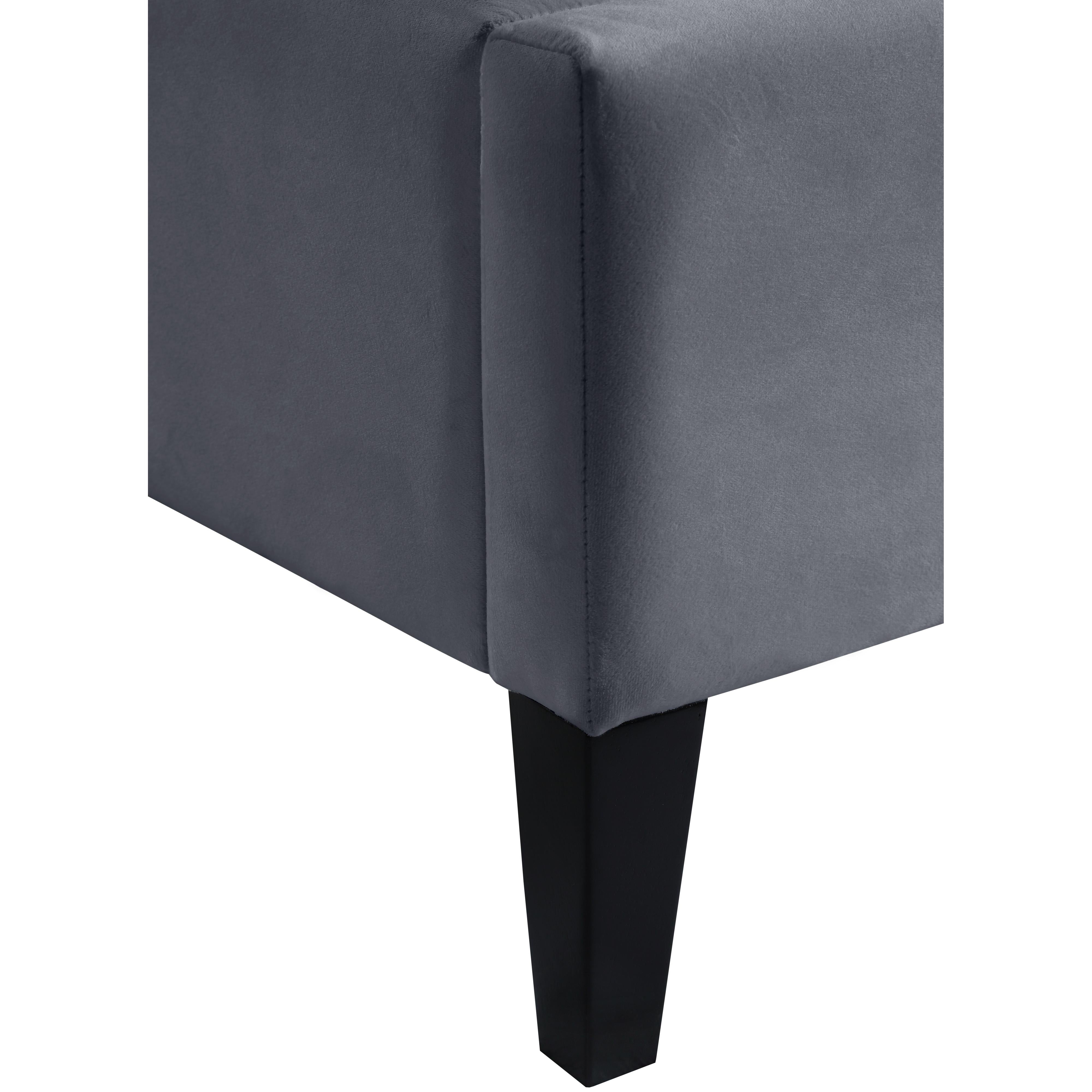 Meridian Fritz Grey Velvet King Bed