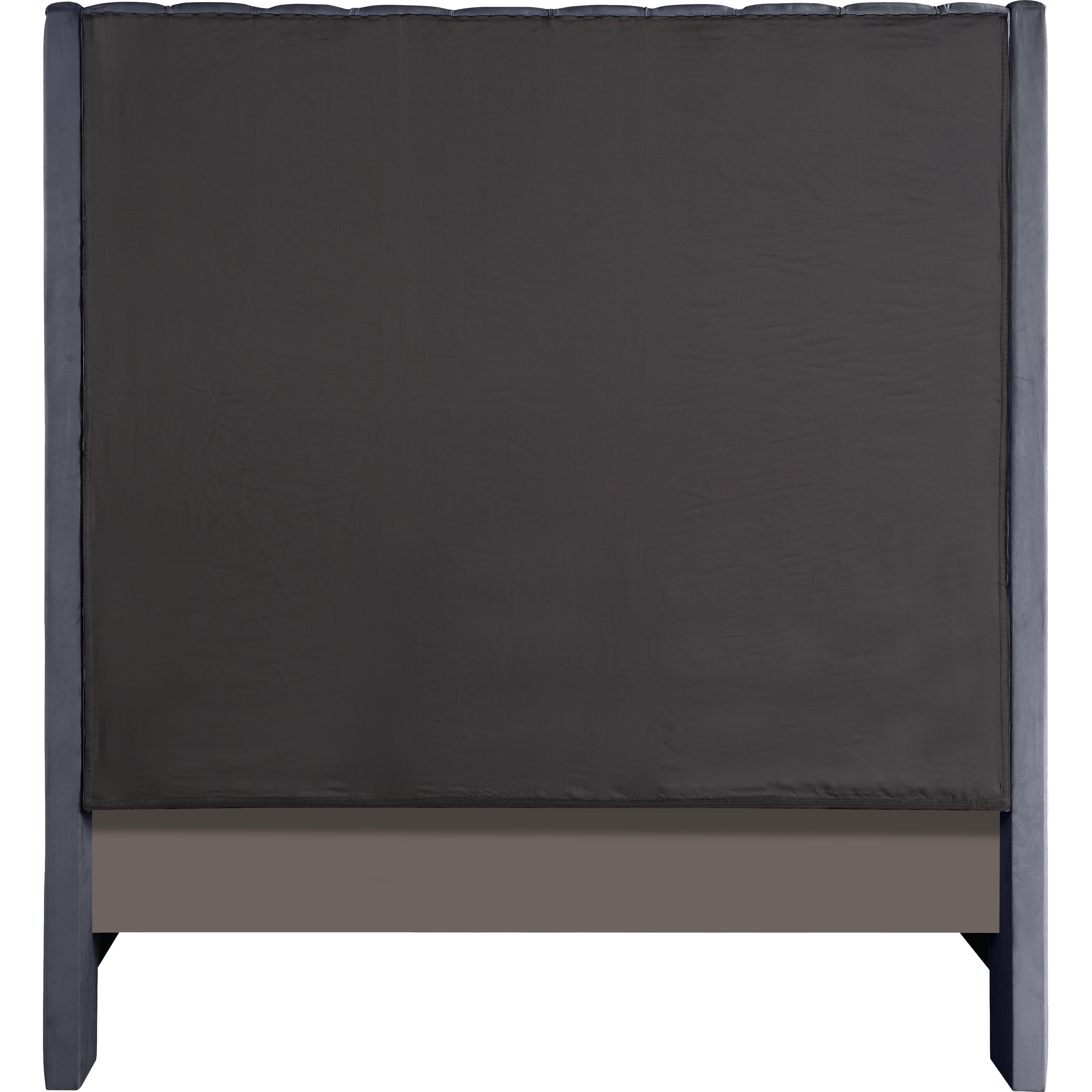 Meridian Fritz Grey Velvet King Bed