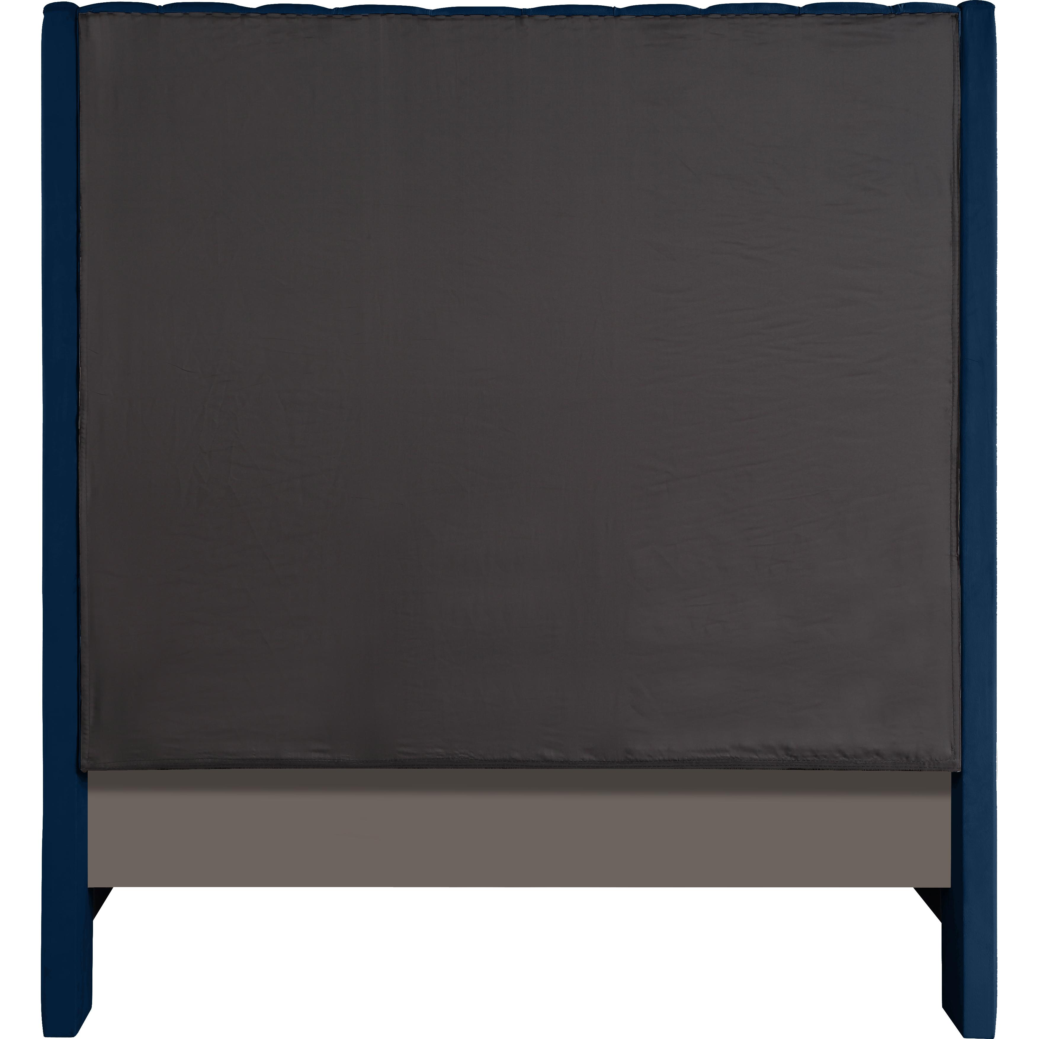 Meridian Fritz Navy Velvet King Bed