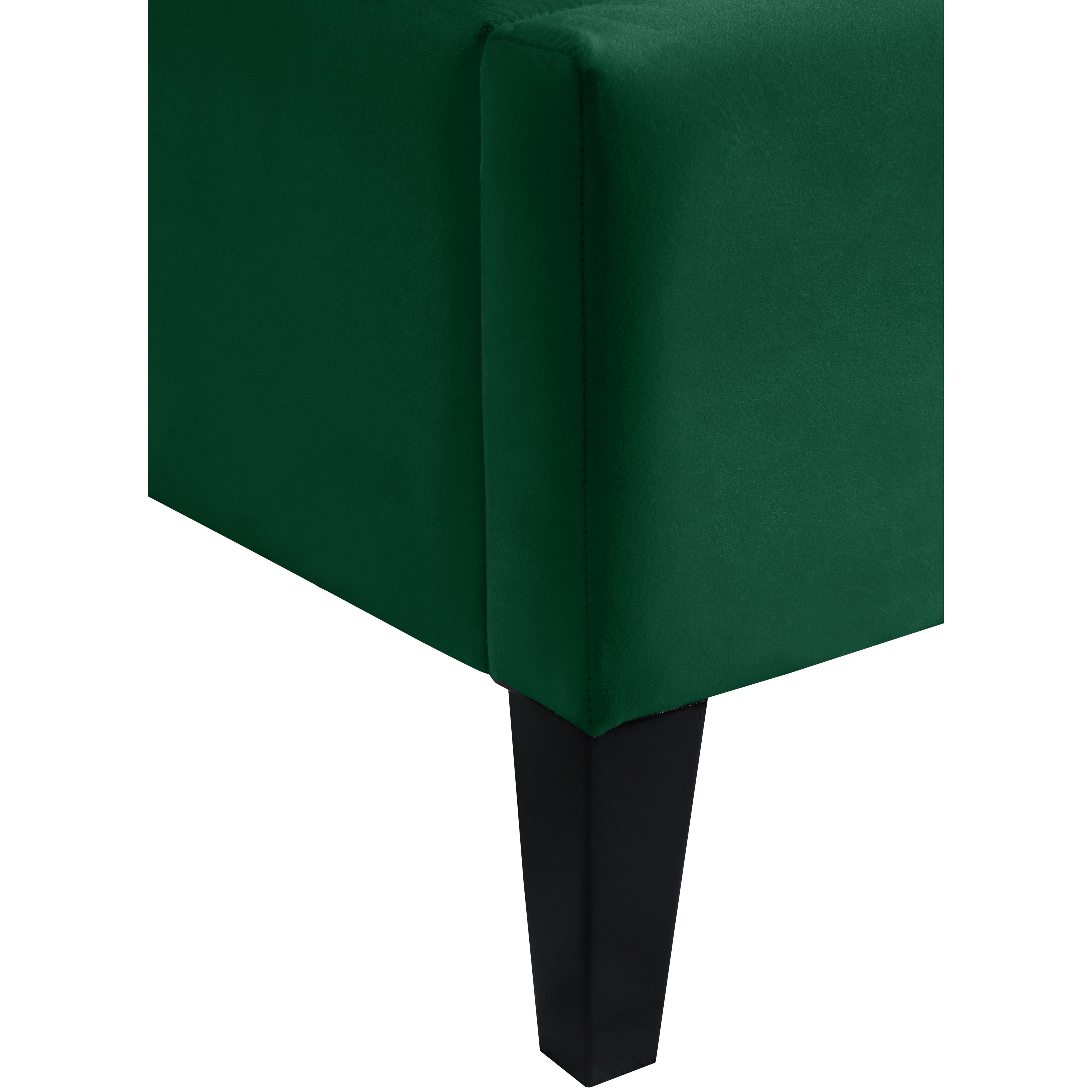 Meridian Fritz Green Velvet Queen Bed