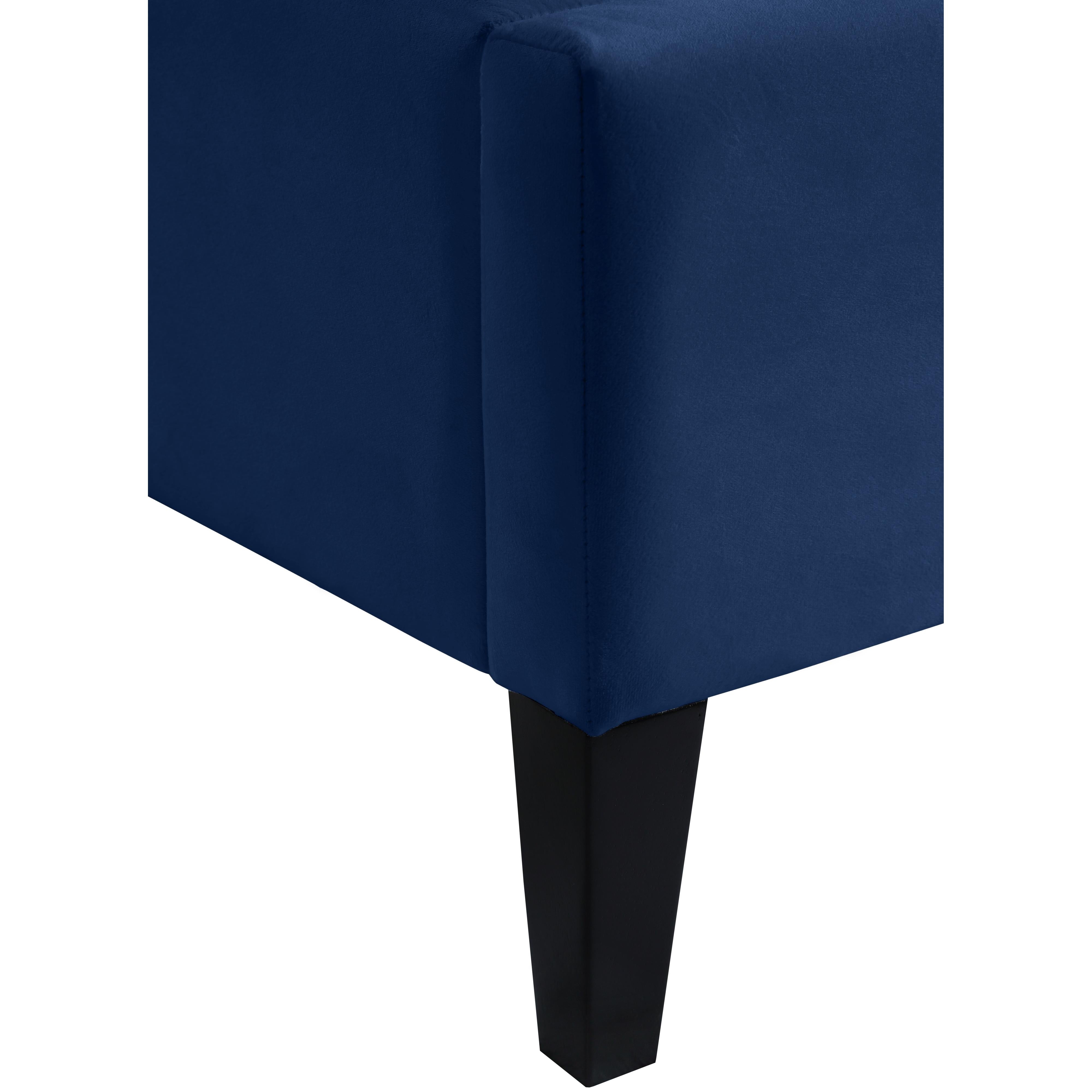 Meridian Fritz Navy Velvet Queen Bed