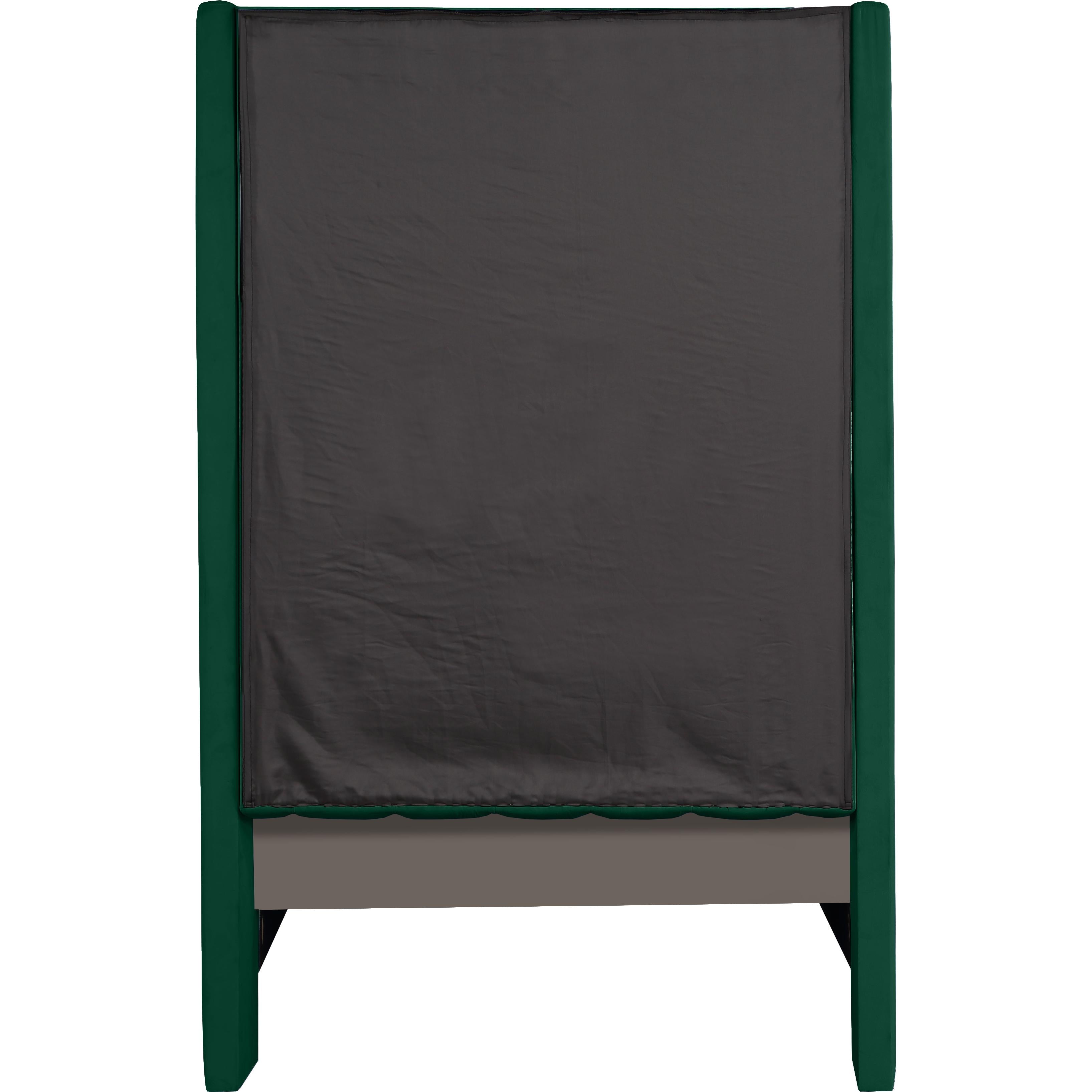 Meridian Fritz Green Velvet Twin Bed