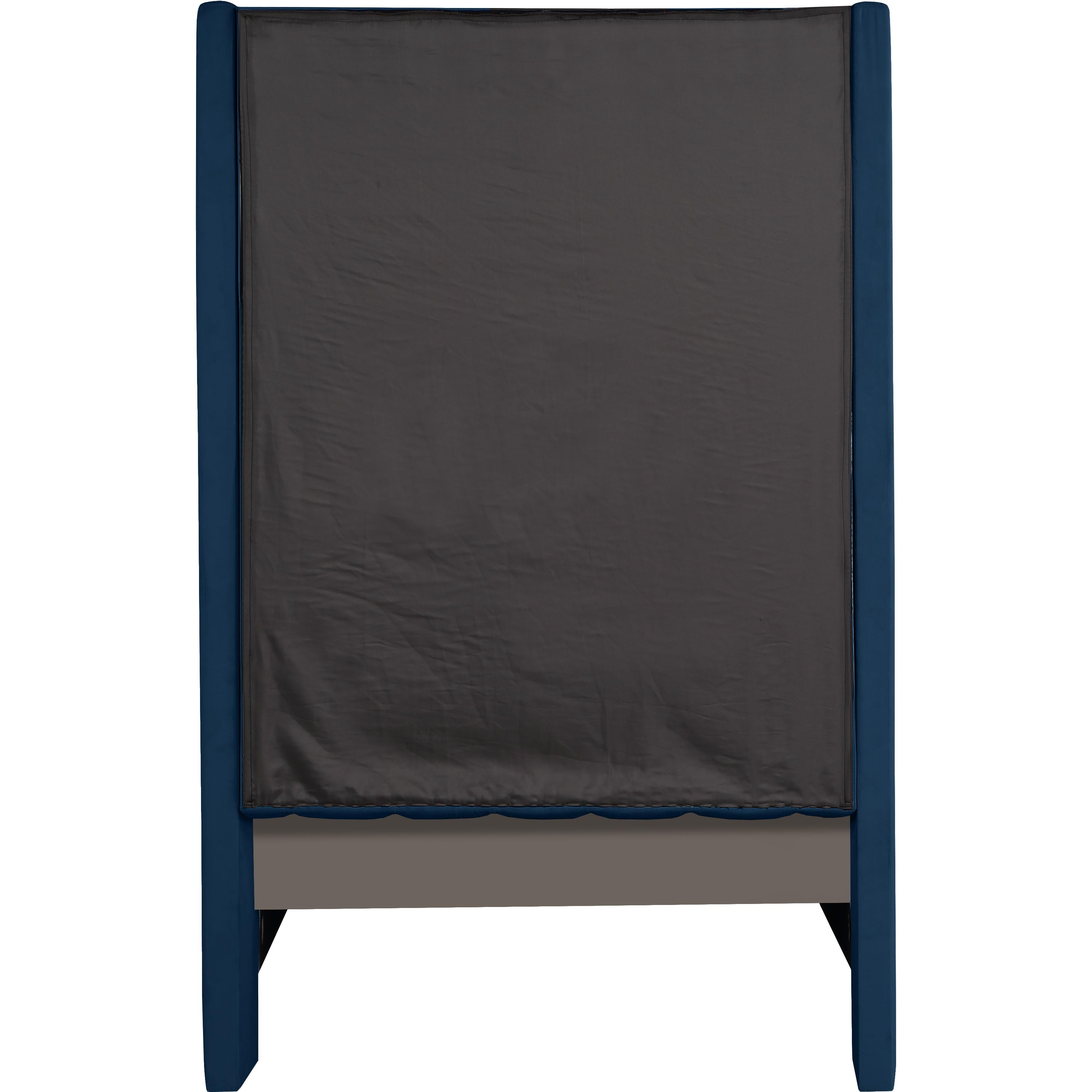 Meridian Fritz Navy Velvet Twin Bed