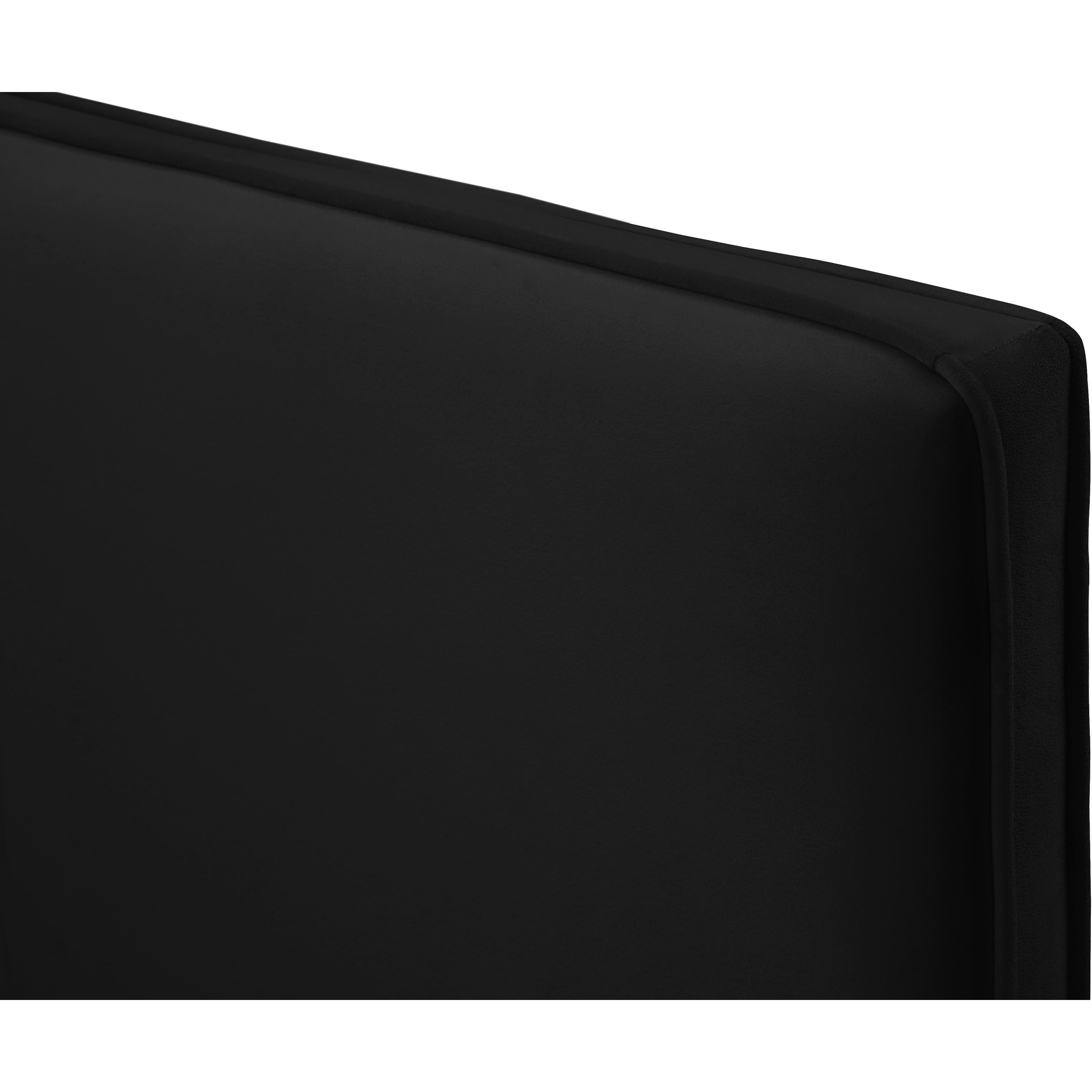 Meridian Geri Black Velvet Full Bed