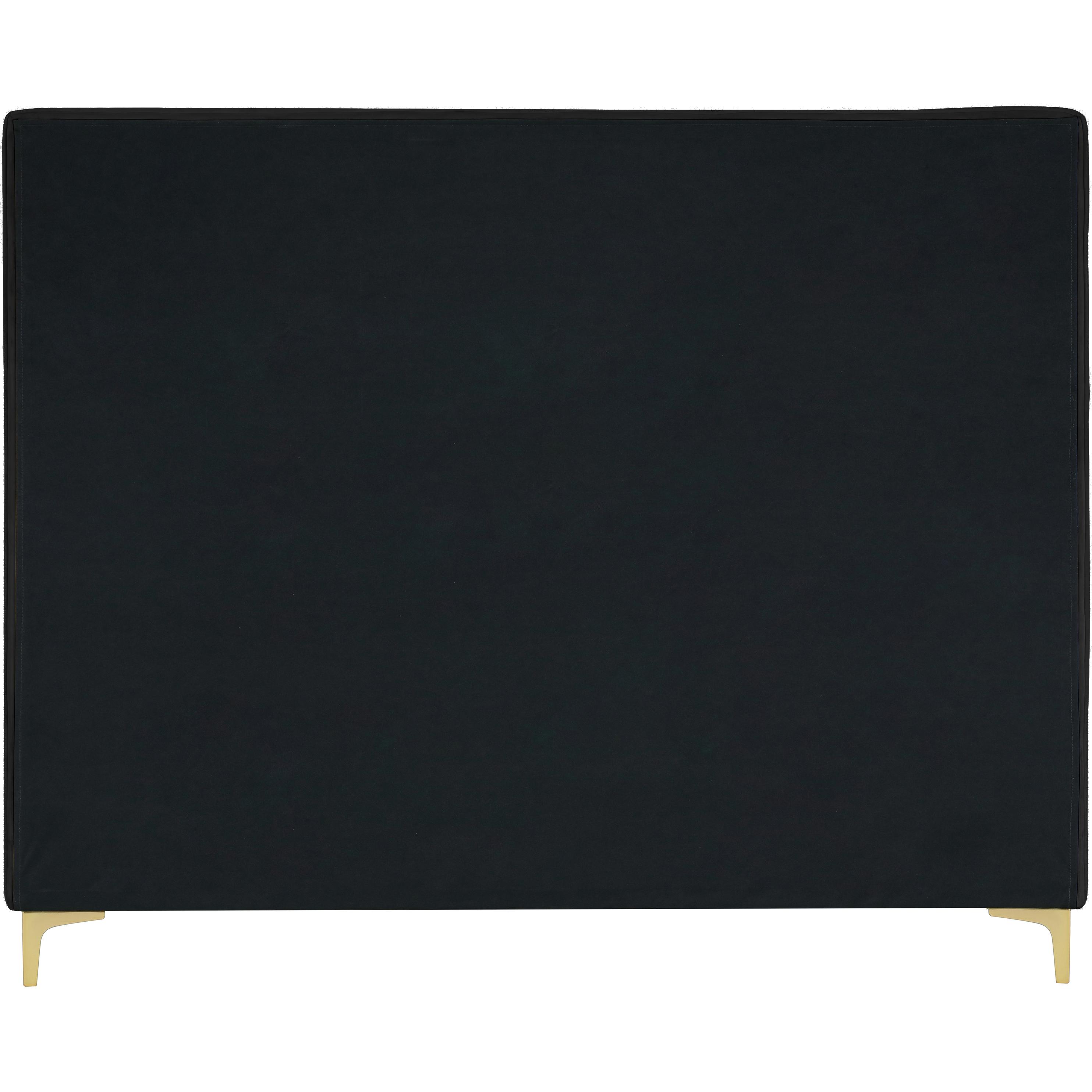 Meridian Geri Black Velvet King Bed