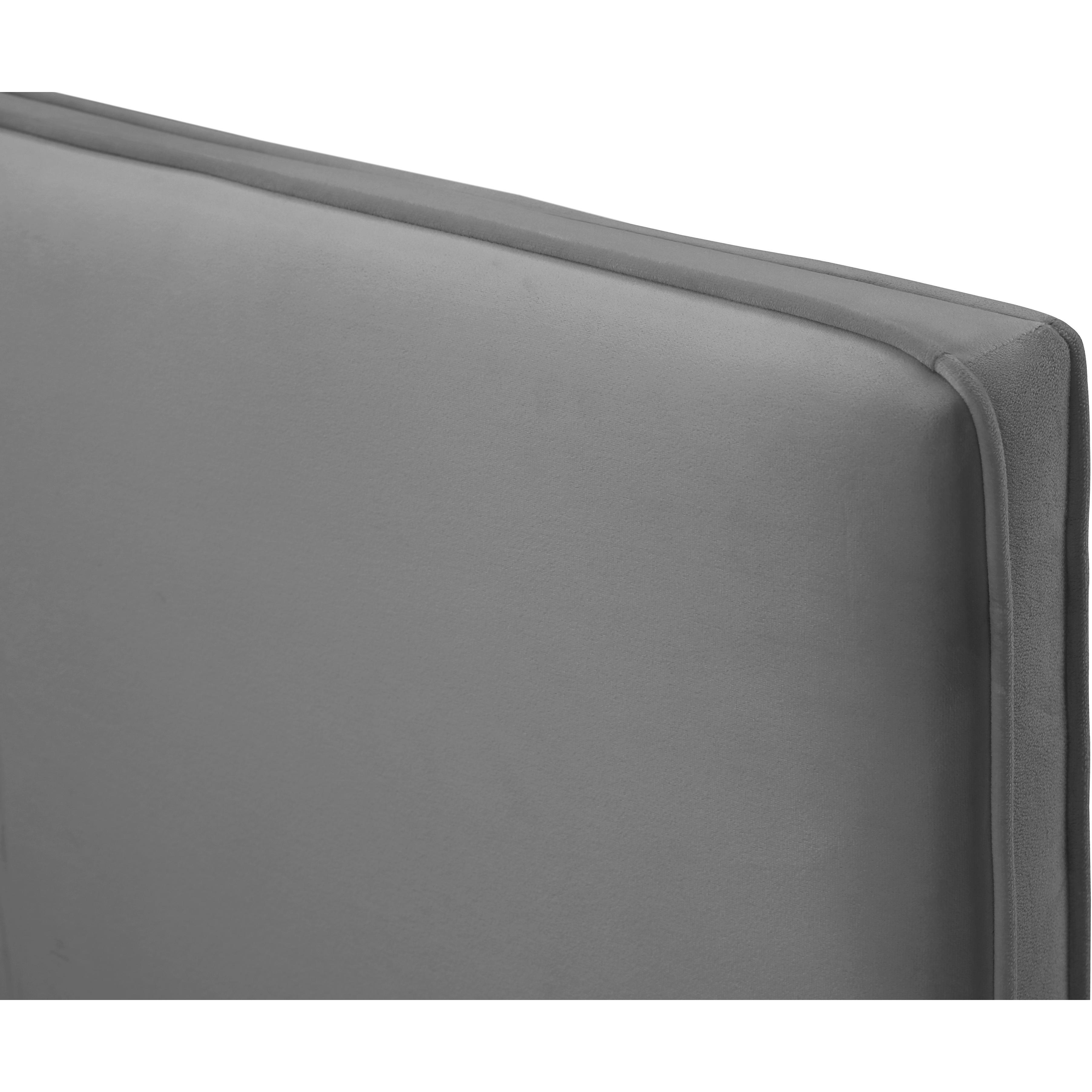 Meridian Geri Grey Velvet King Bed