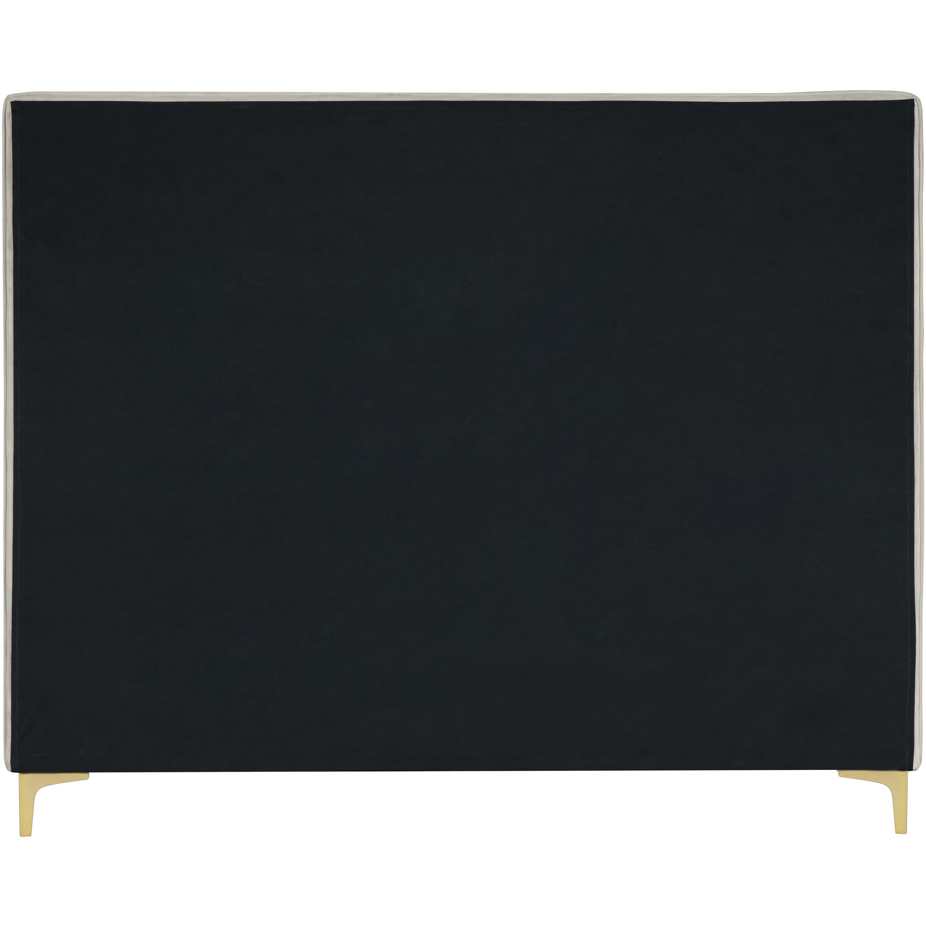 Meridian Geri Cream Velvet Queen Bed