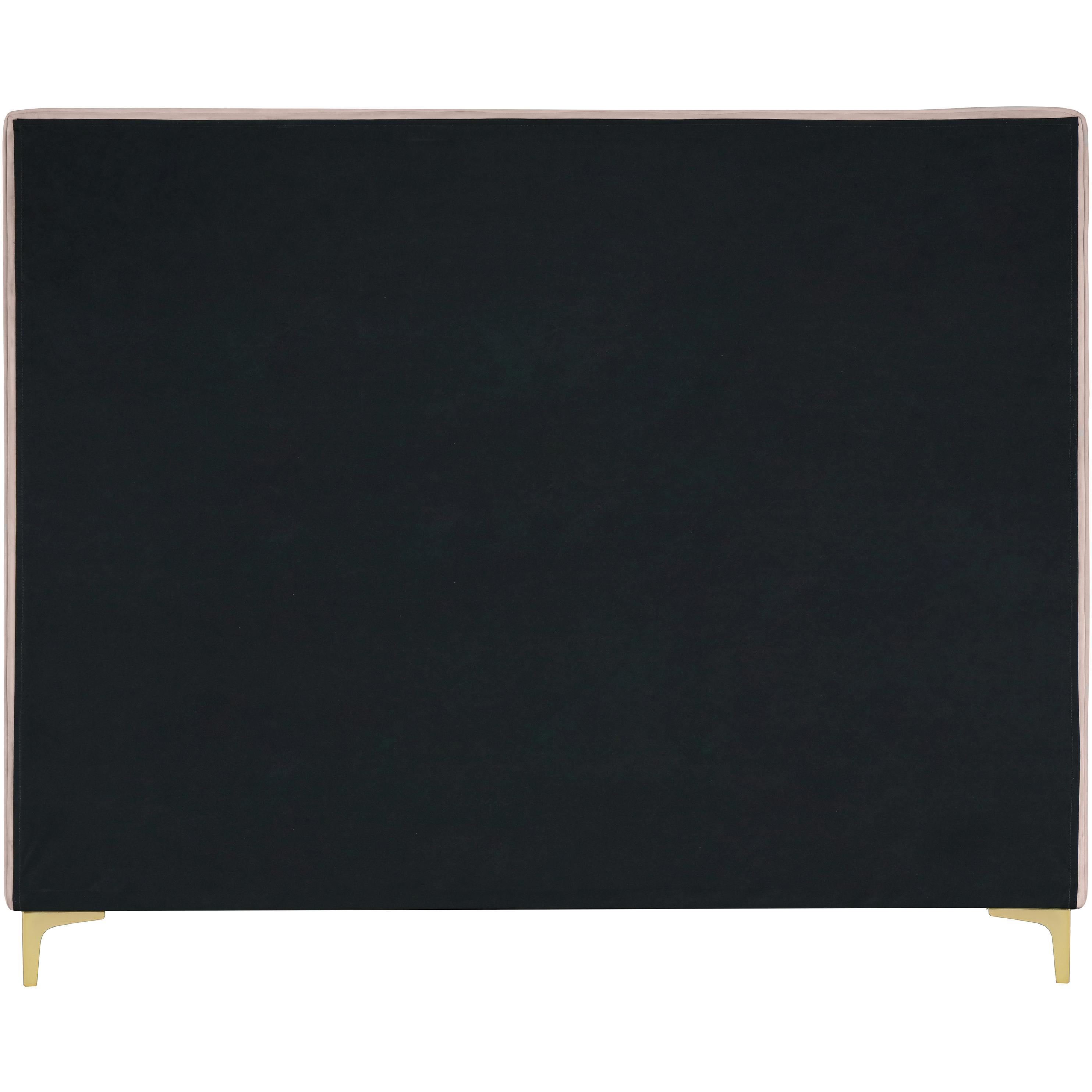 Meridian Geri Pink Velvet Queen Bed