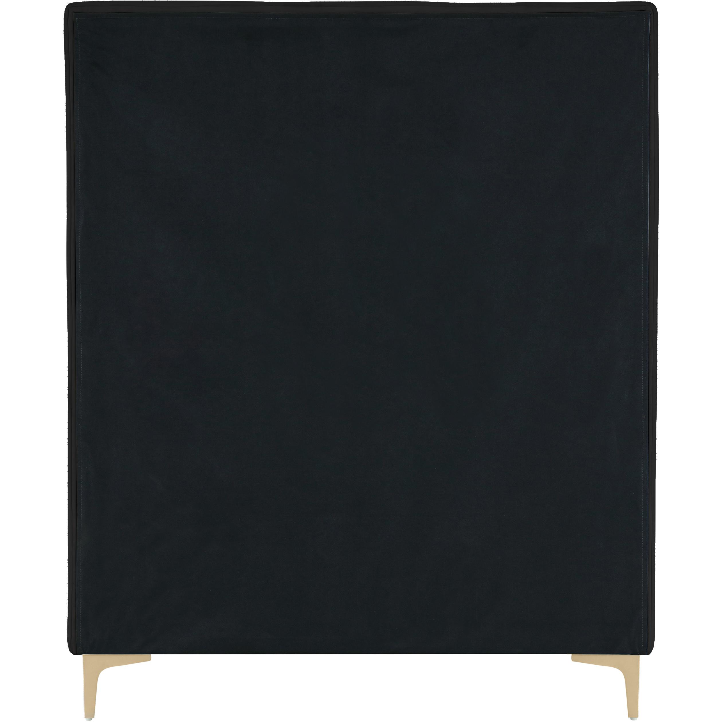 Meridian Geri Black Velvet Twin Bed