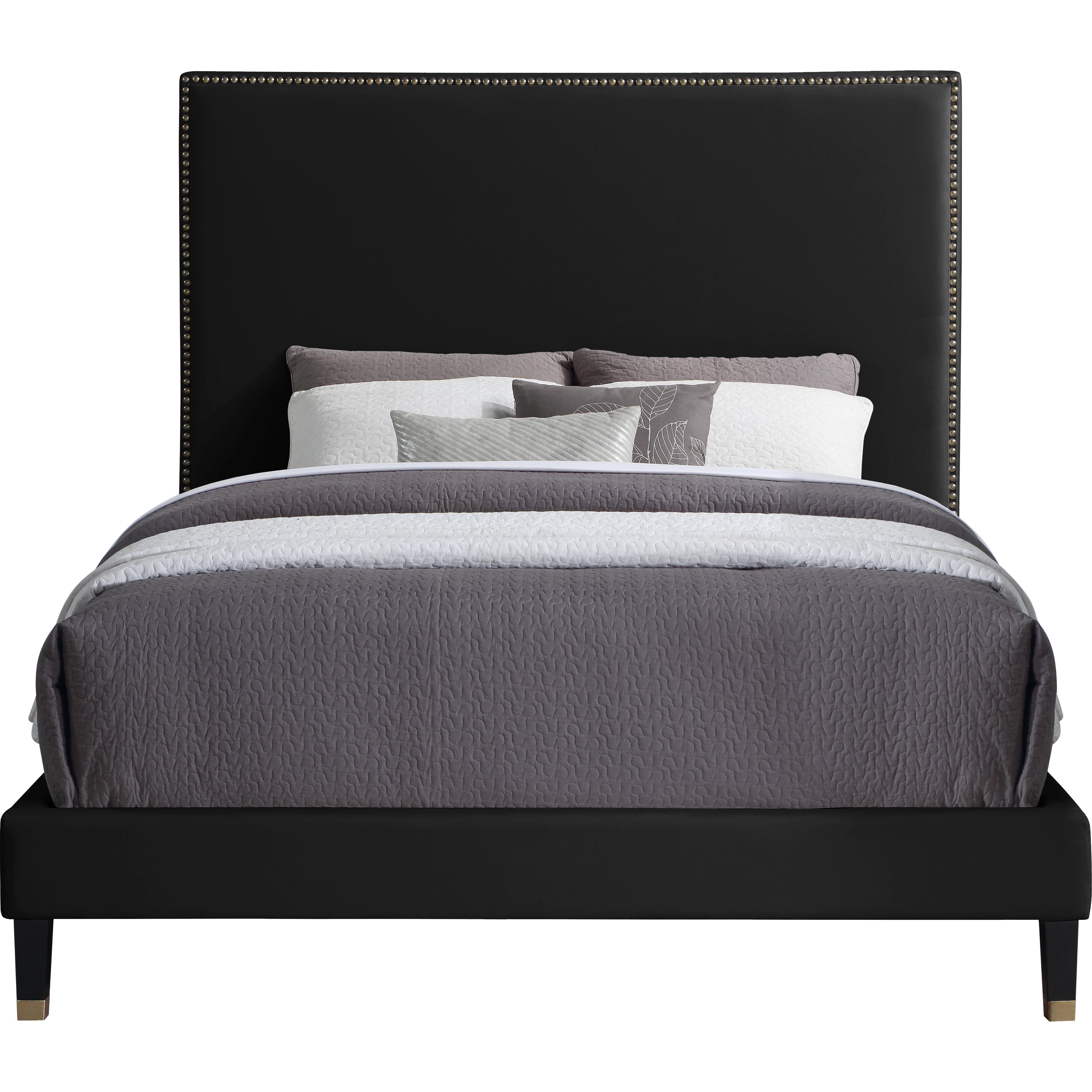 Meridian Harlie Black Velvet Full Bed