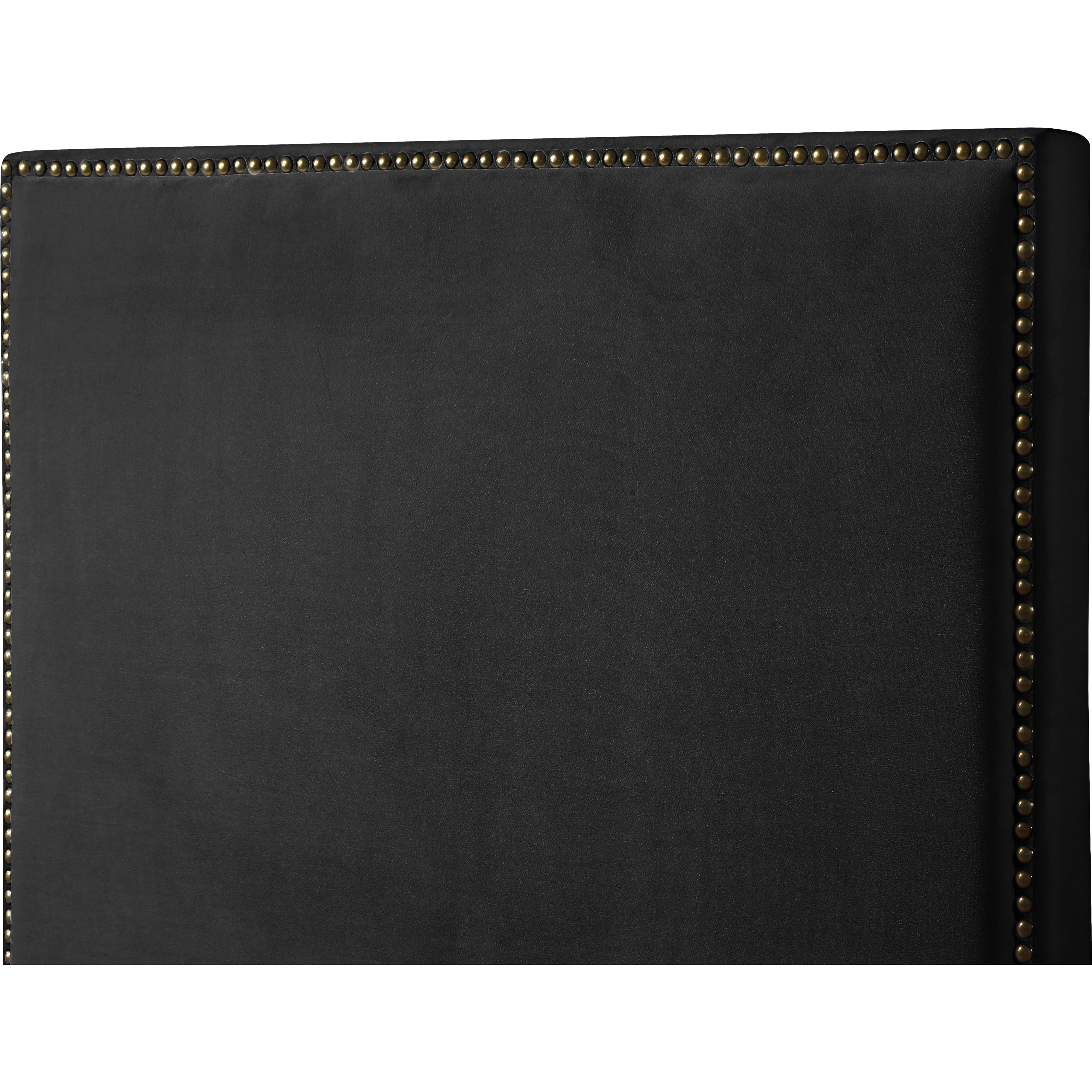 Meridian Harlie Black Velvet Full Bed