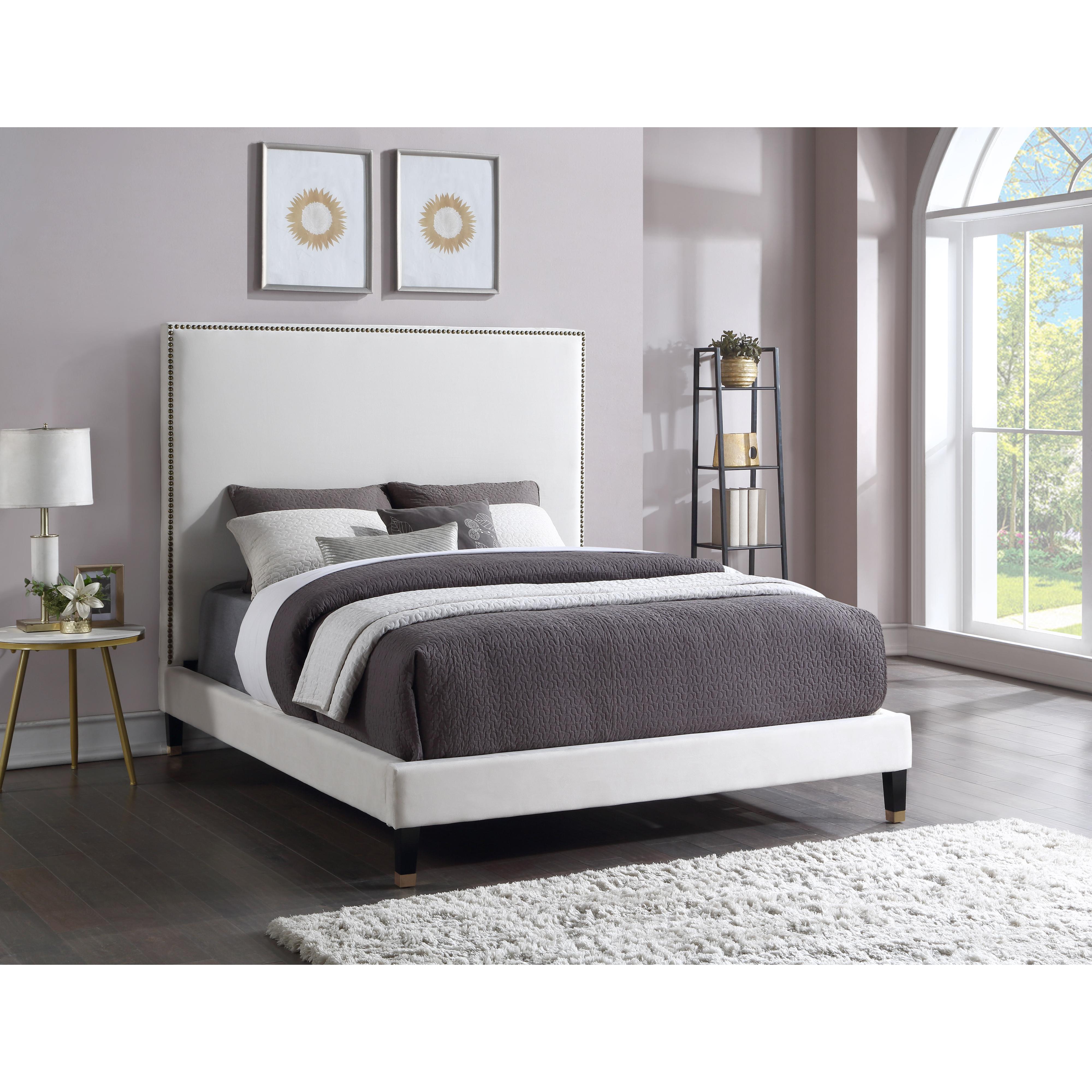 Meridian Harlie Cream Velvet Full Bed