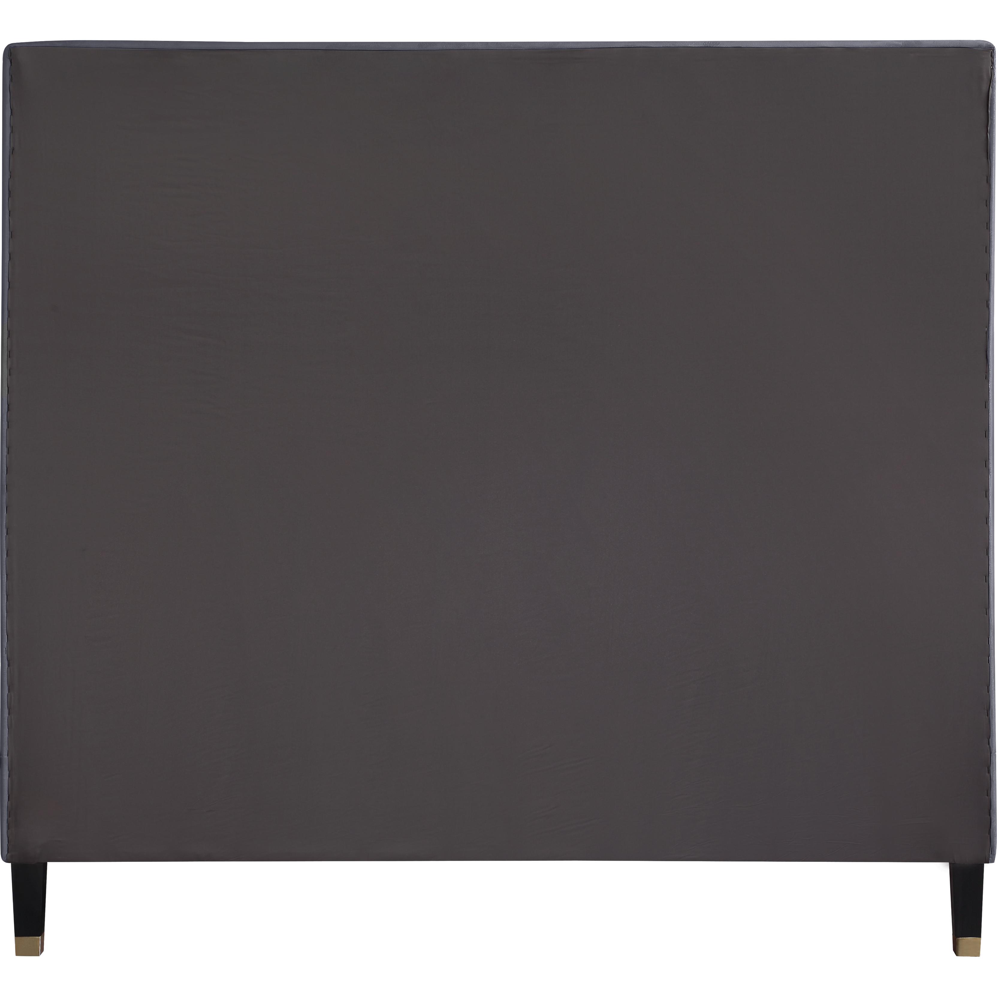 Meridian Harlie Grey Velvet King Bed