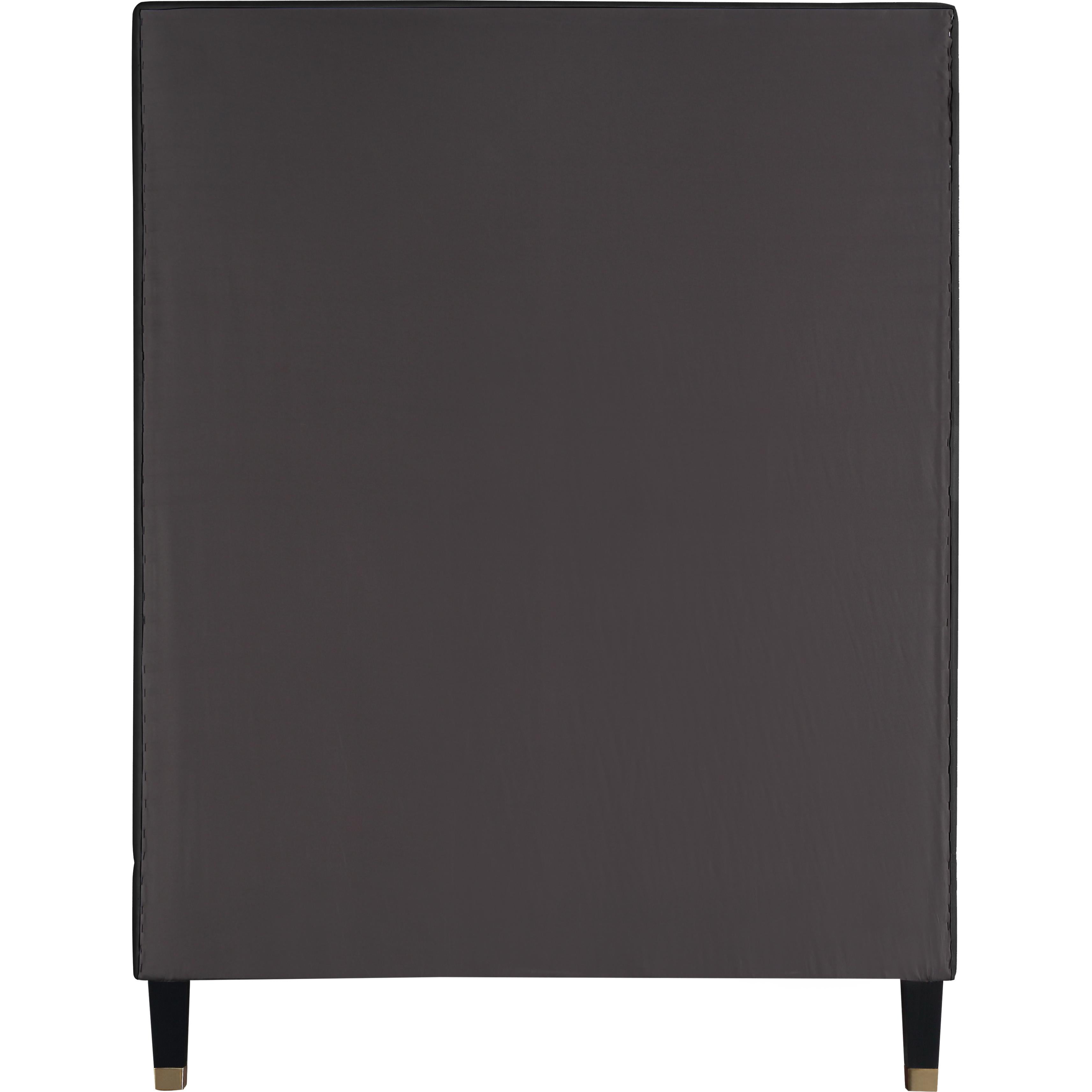Meridian Harlie Black Velvet Twin Bed