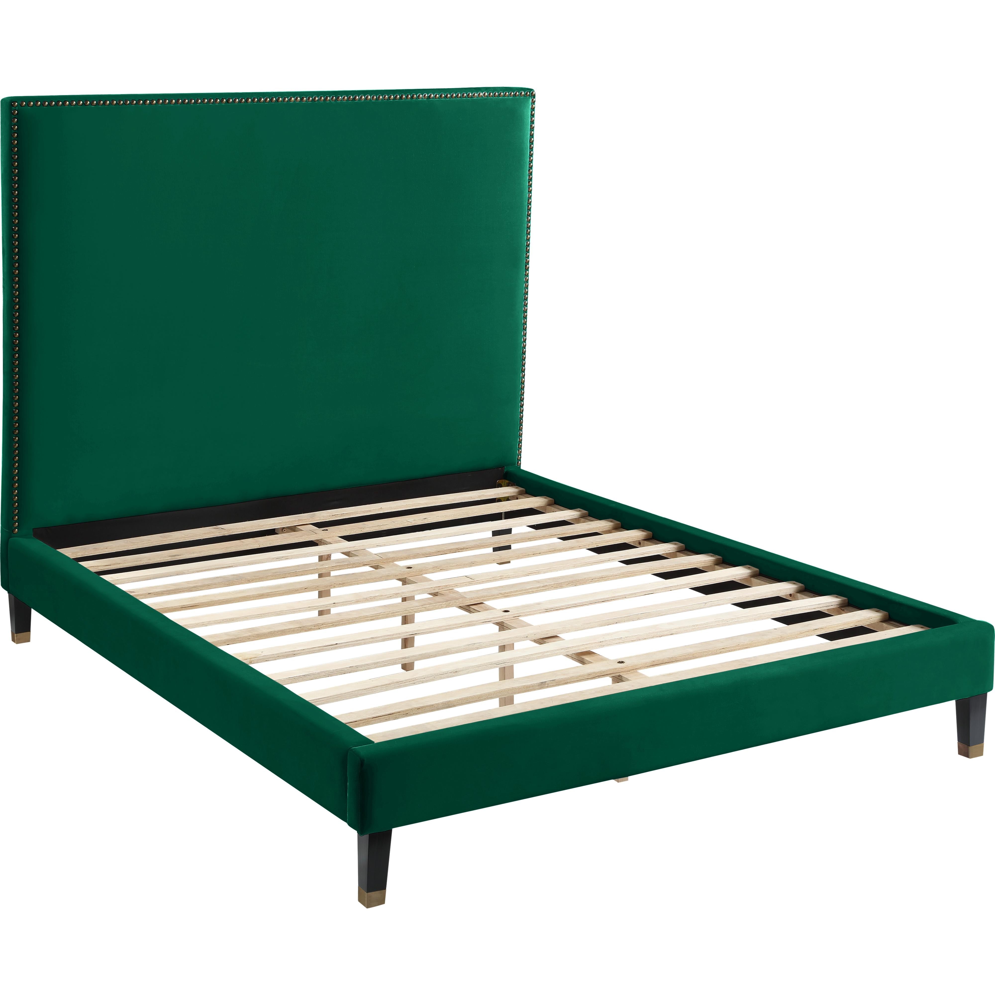 Meridian Harlie Green Velvet Twin Bed