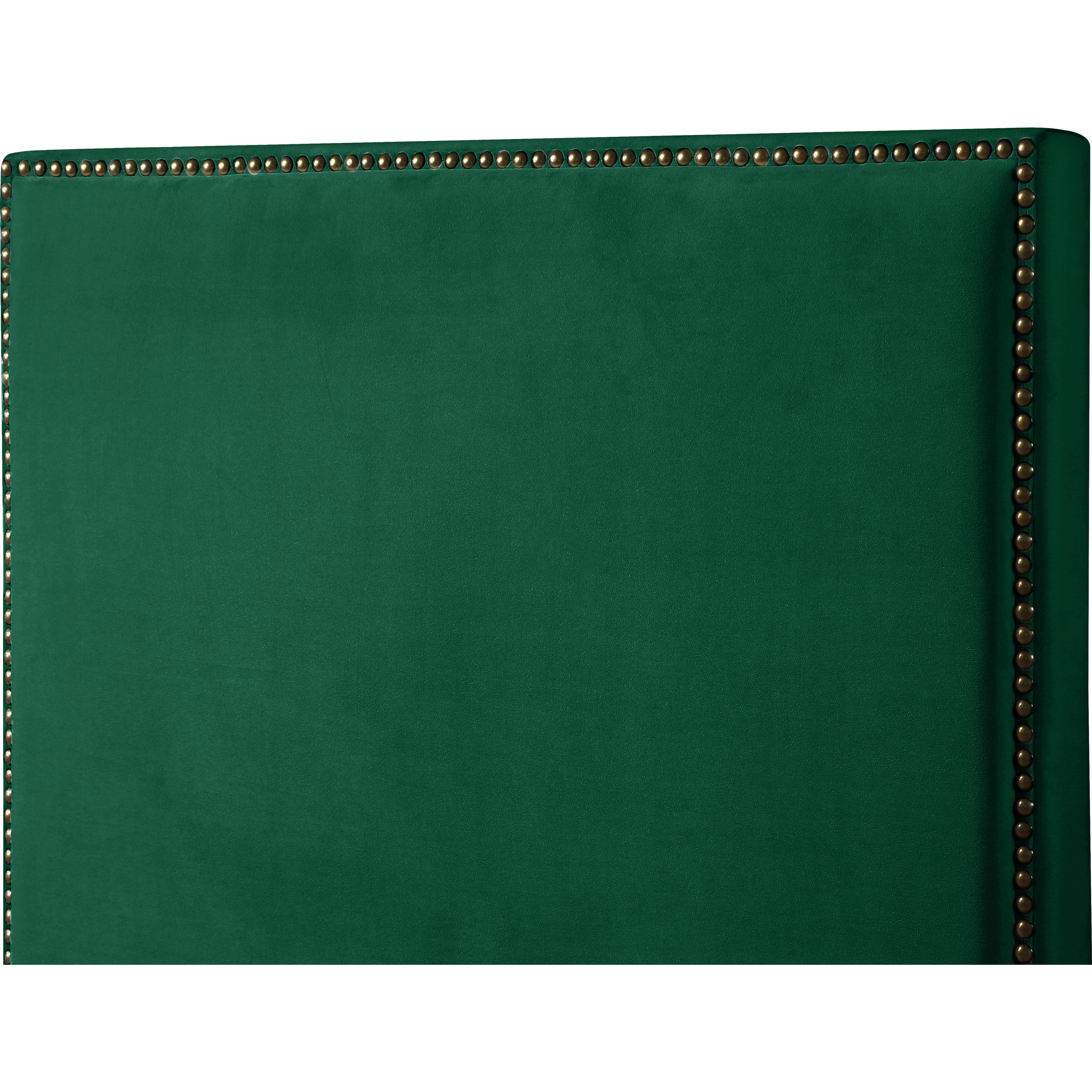 Meridian Harlie Green Velvet Twin Bed